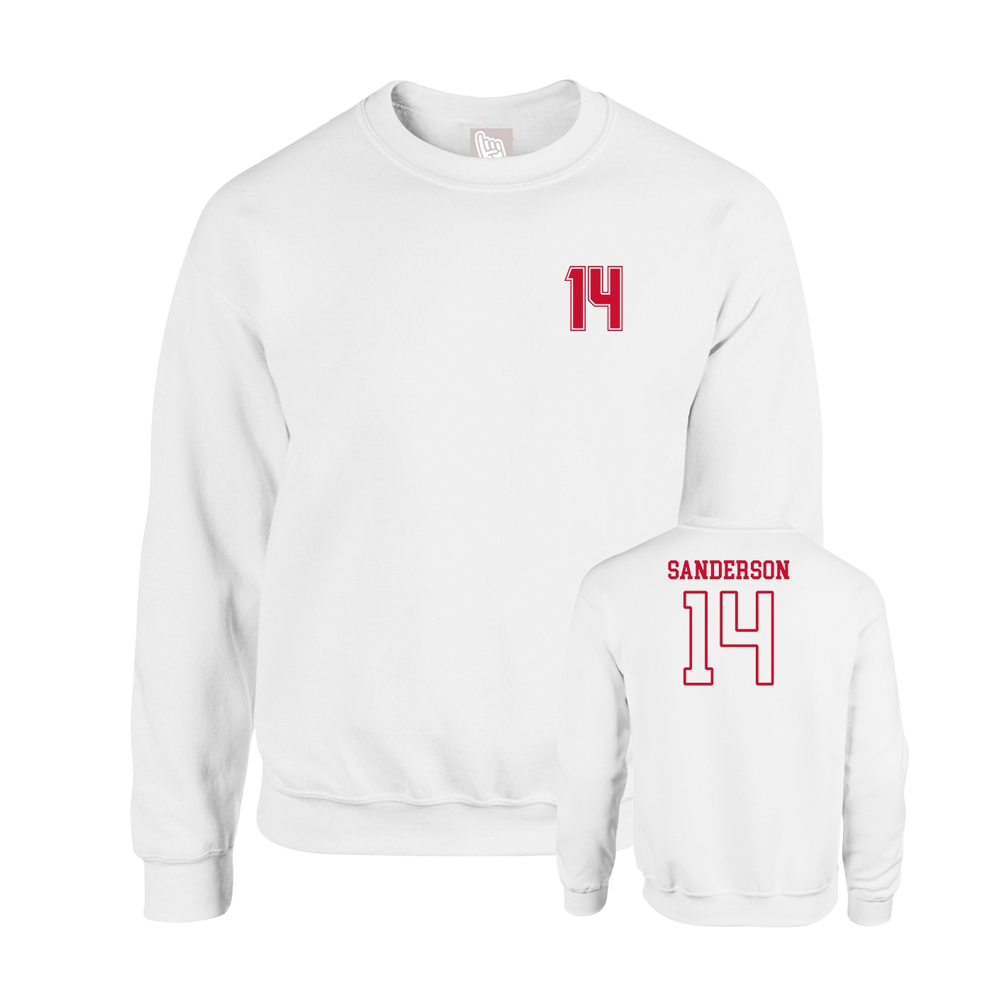 Fleece Crew — Chest Back in White