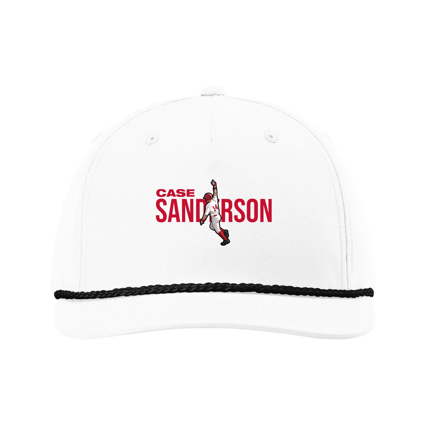 Five-Panel Classic Rope Cap — Player Name in White