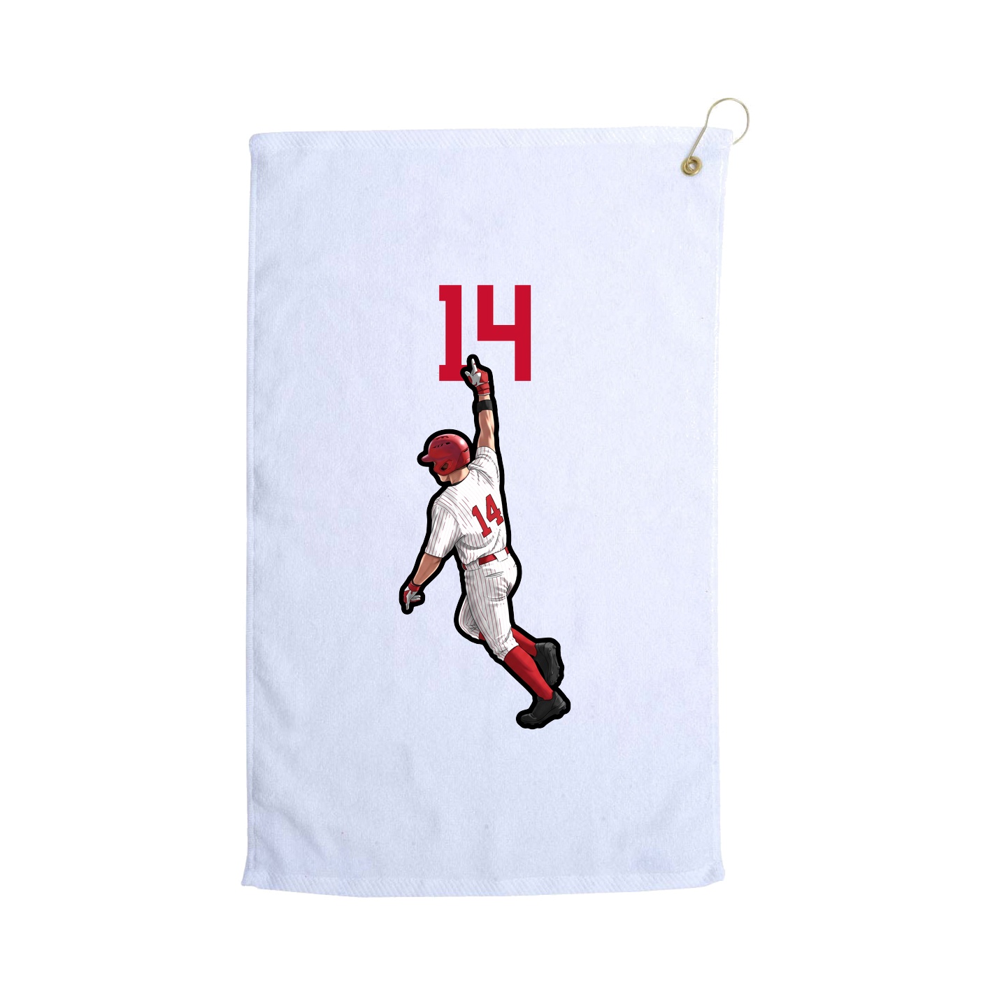 Golf Towel — Number Top in White