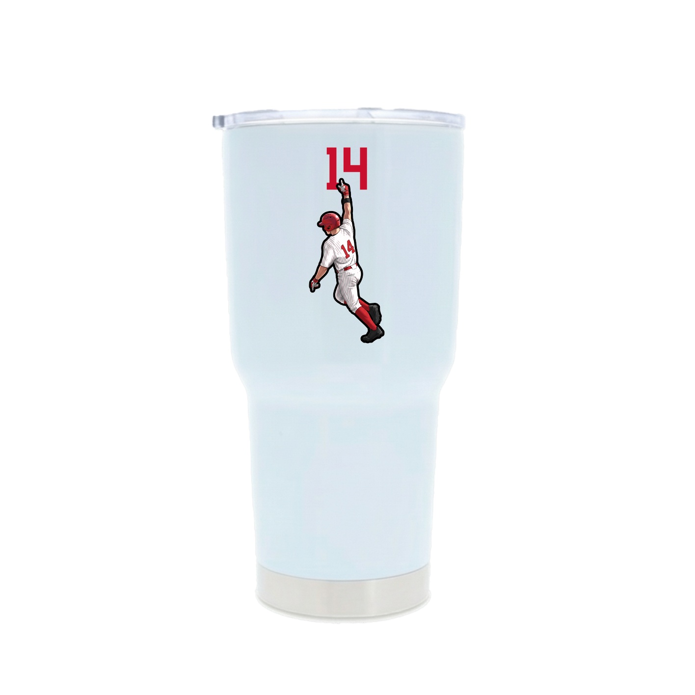 30oz Stainless Steel Tumbler — Number Top in White