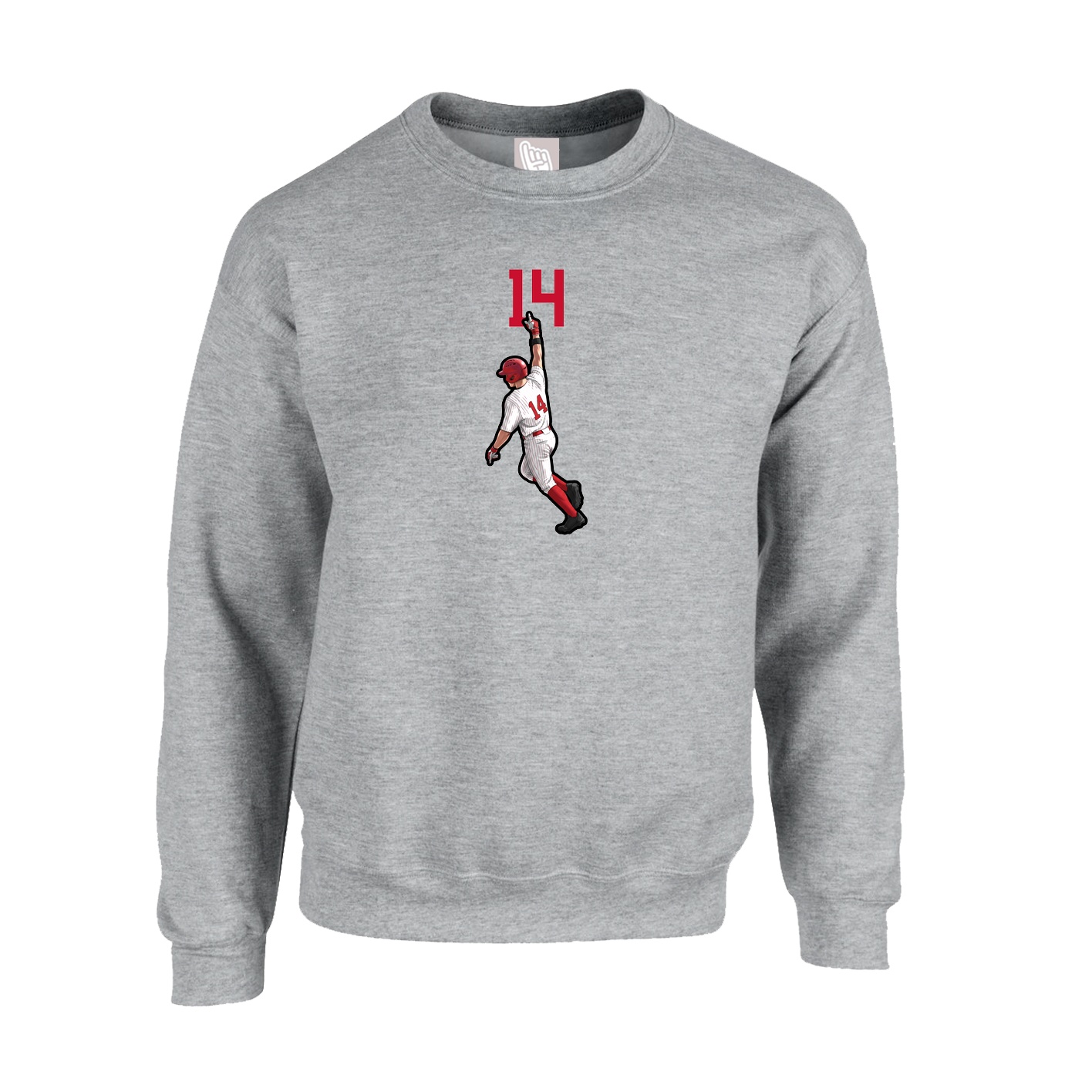 Fleece Crew — Number Top in Grey