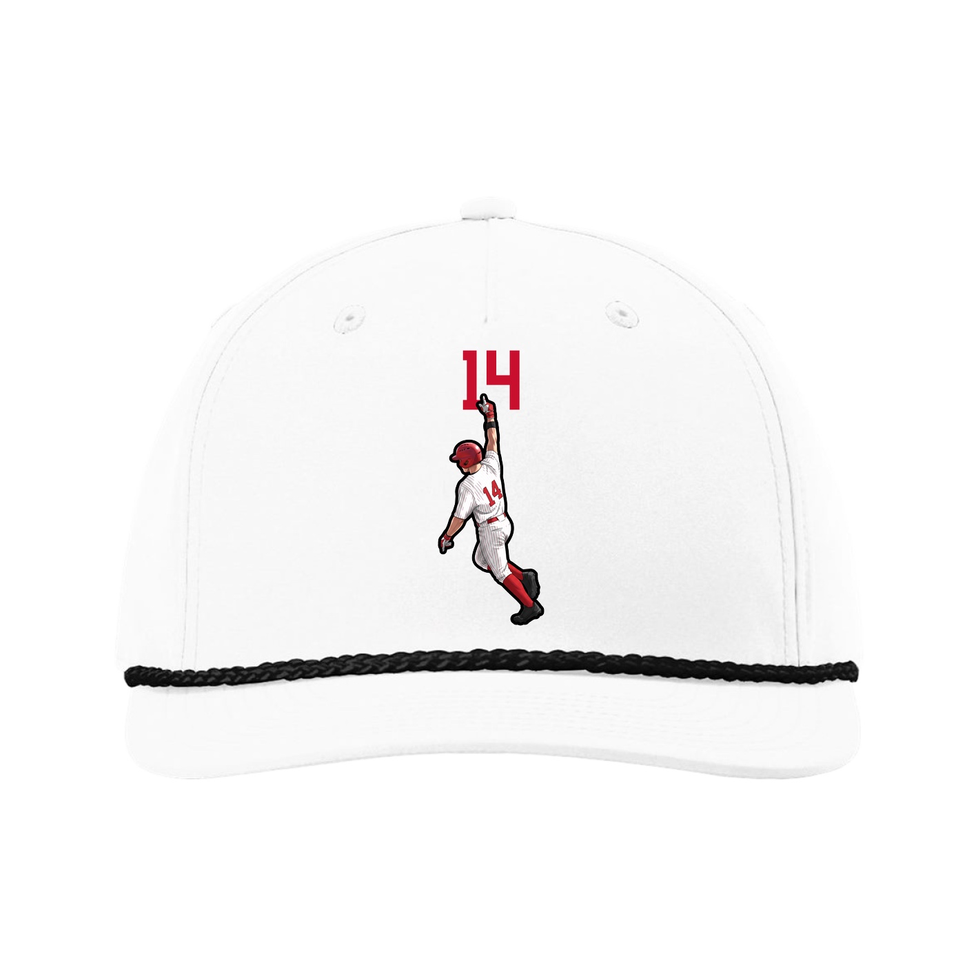 Five-Panel Classic Rope Cap — Number Top in White