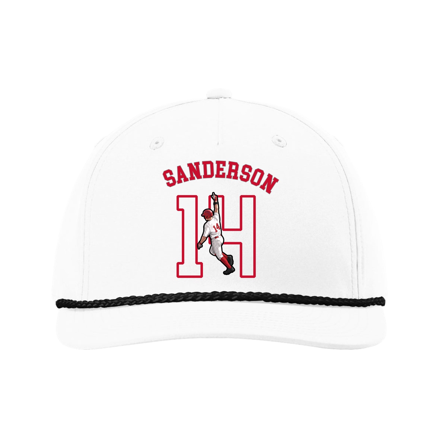 Five-Panel Classic Rope Cap — Shirsey Arch in White