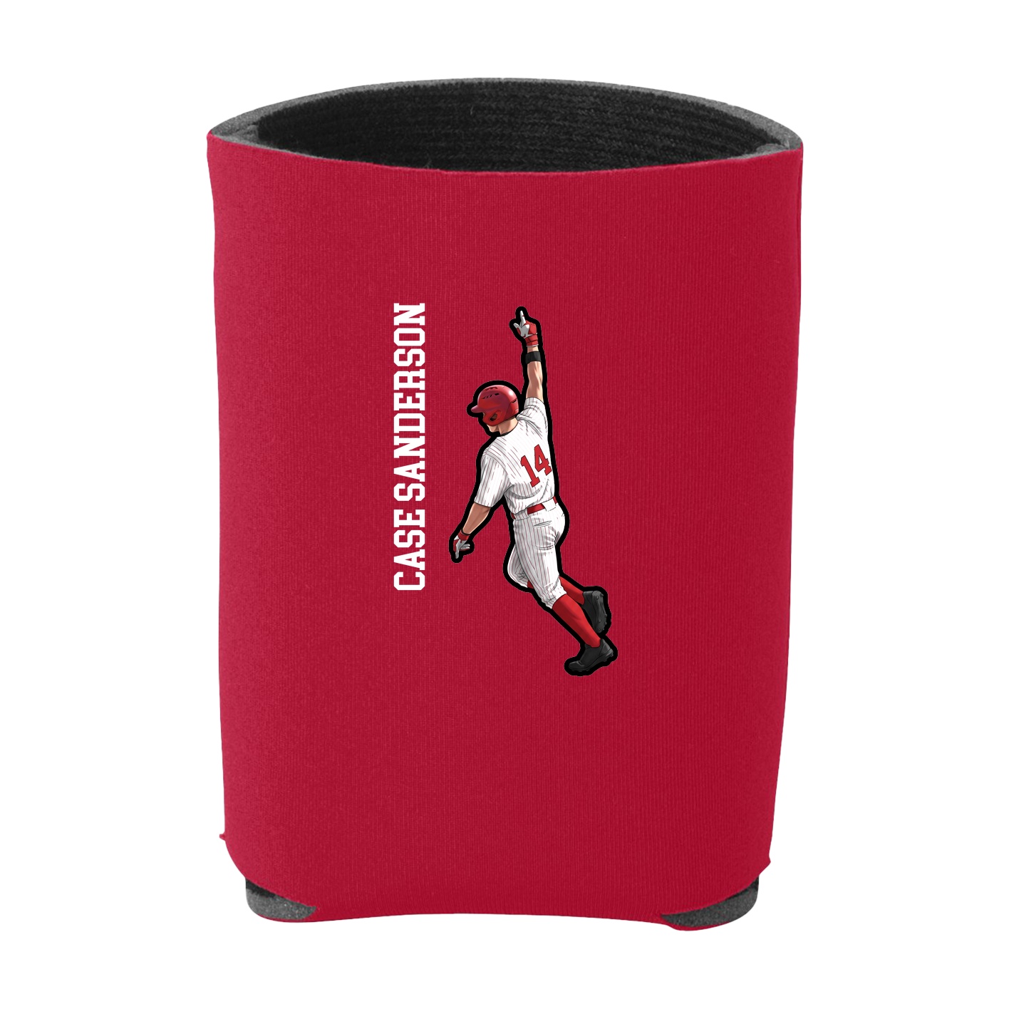 Can Holder — Name Vertical in Red