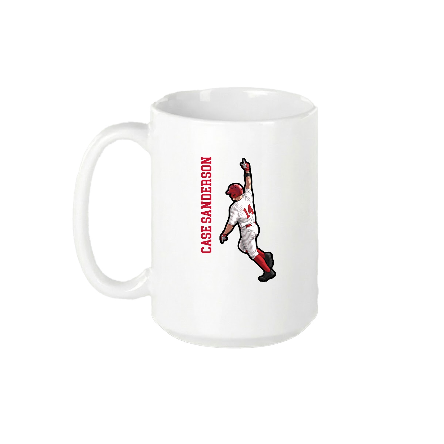 15oz Coffee Mug — Name Vertical in White
