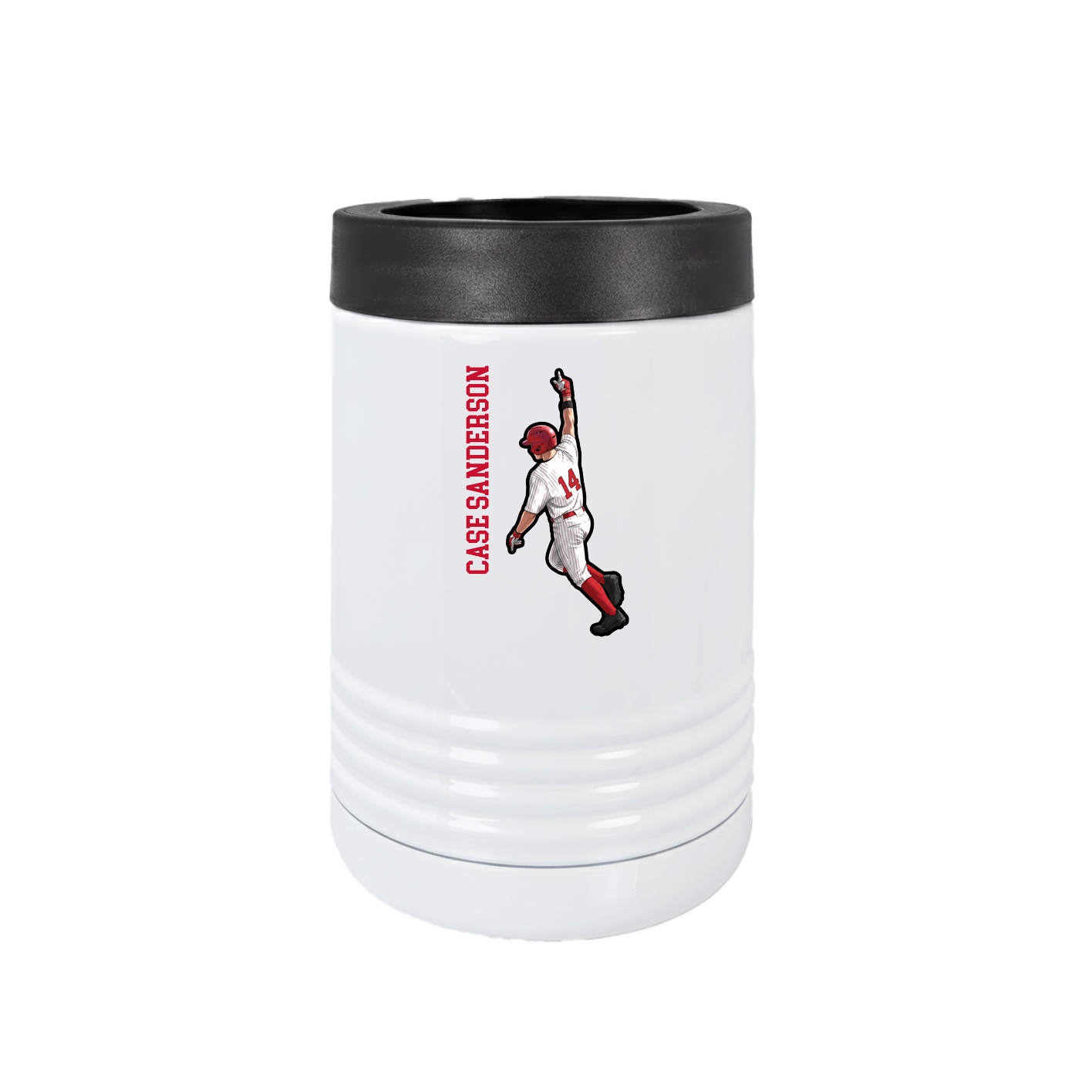 Beverage Holder — Name Vertical in White