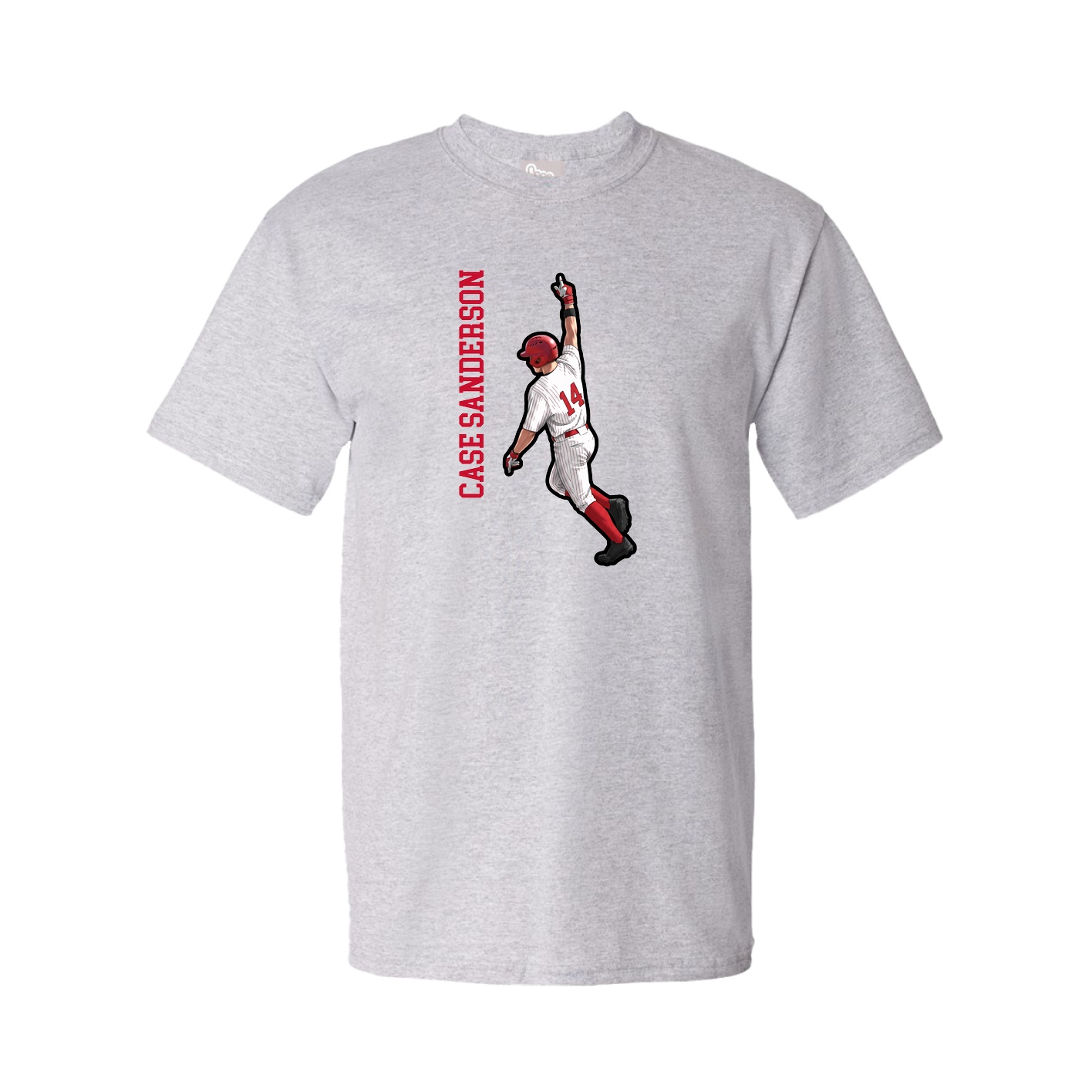 Youth Tee — Name Vertical in Grey