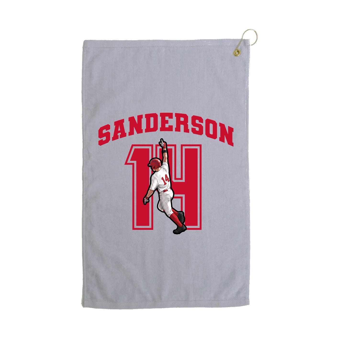 Golf Towel — Number in Grey