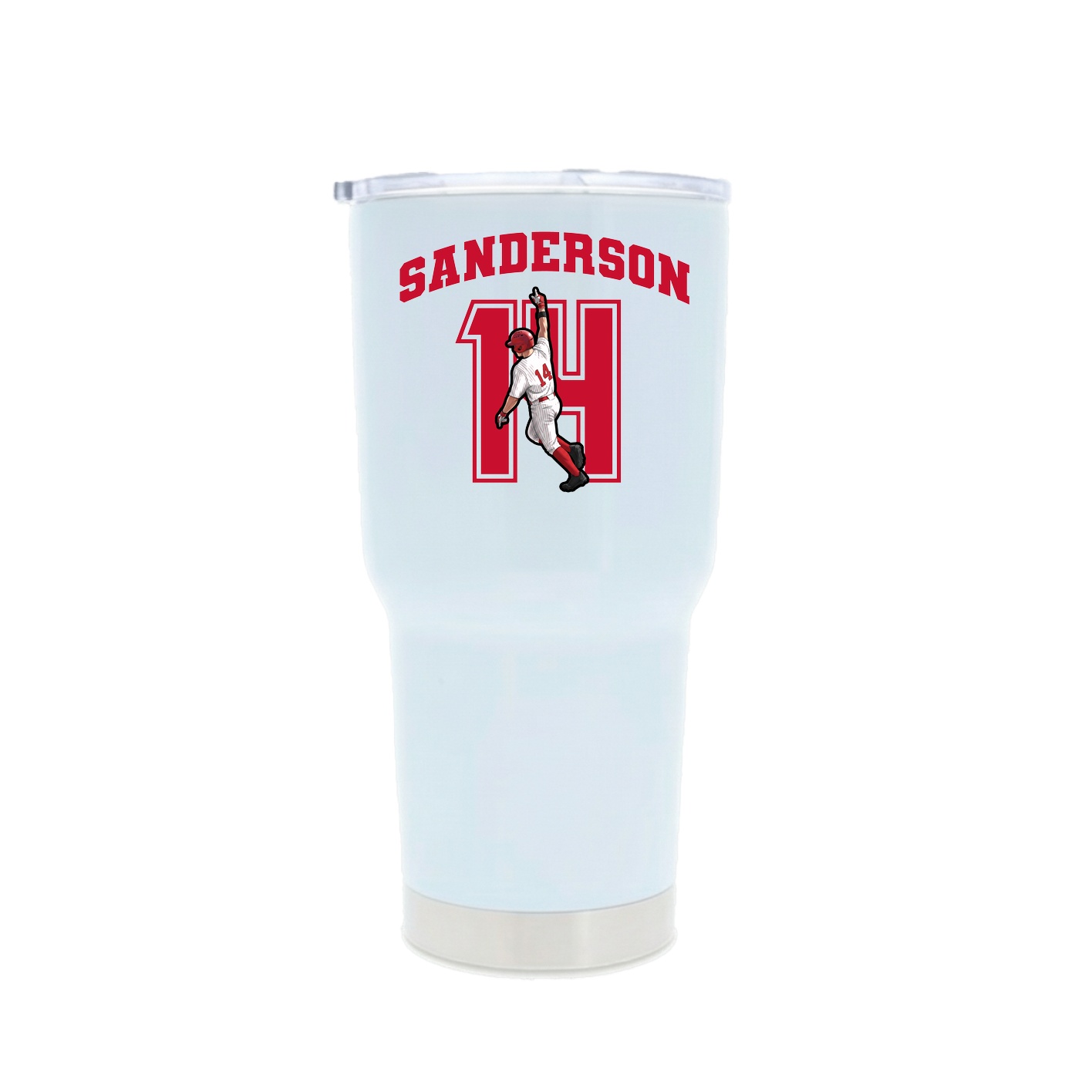 30oz Stainless Steel Tumbler — Number in White