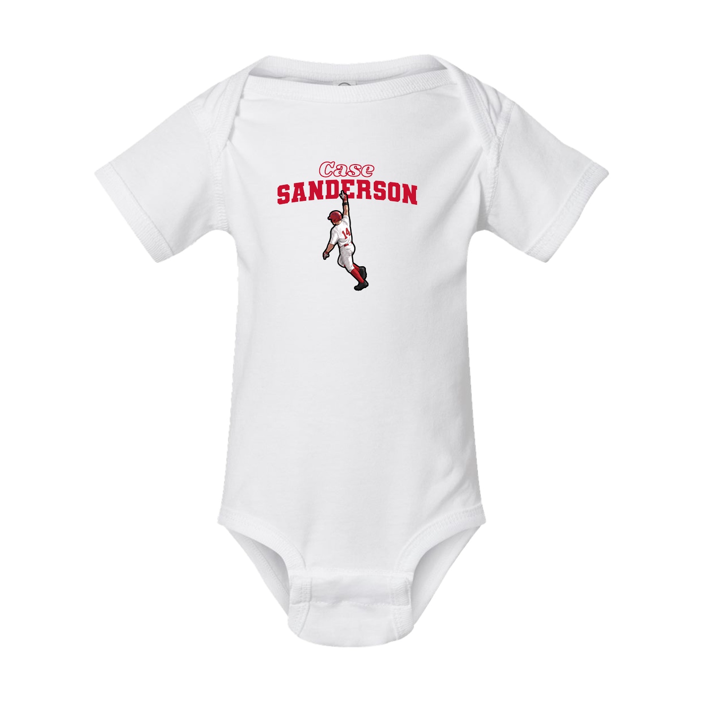 Baby Onesie — Name Arch in White