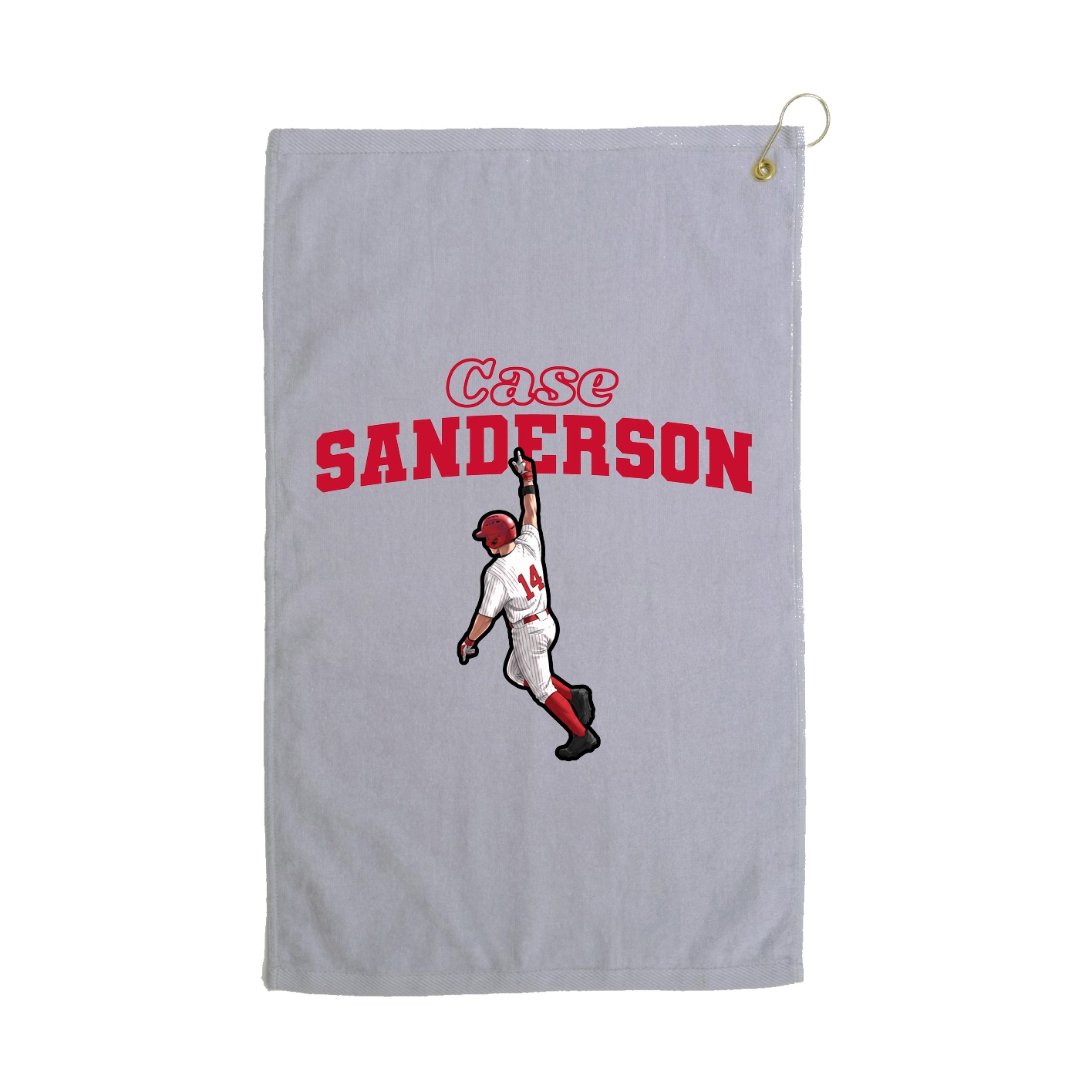 Golf Towel — Name Arch in Grey