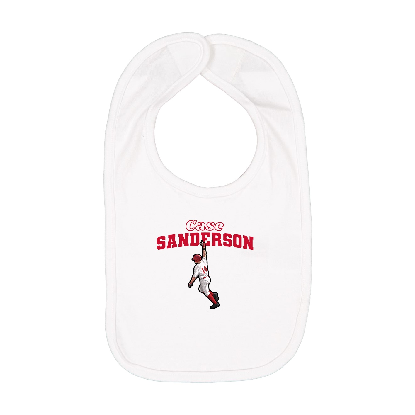 Infant Bib — Name Arch in White