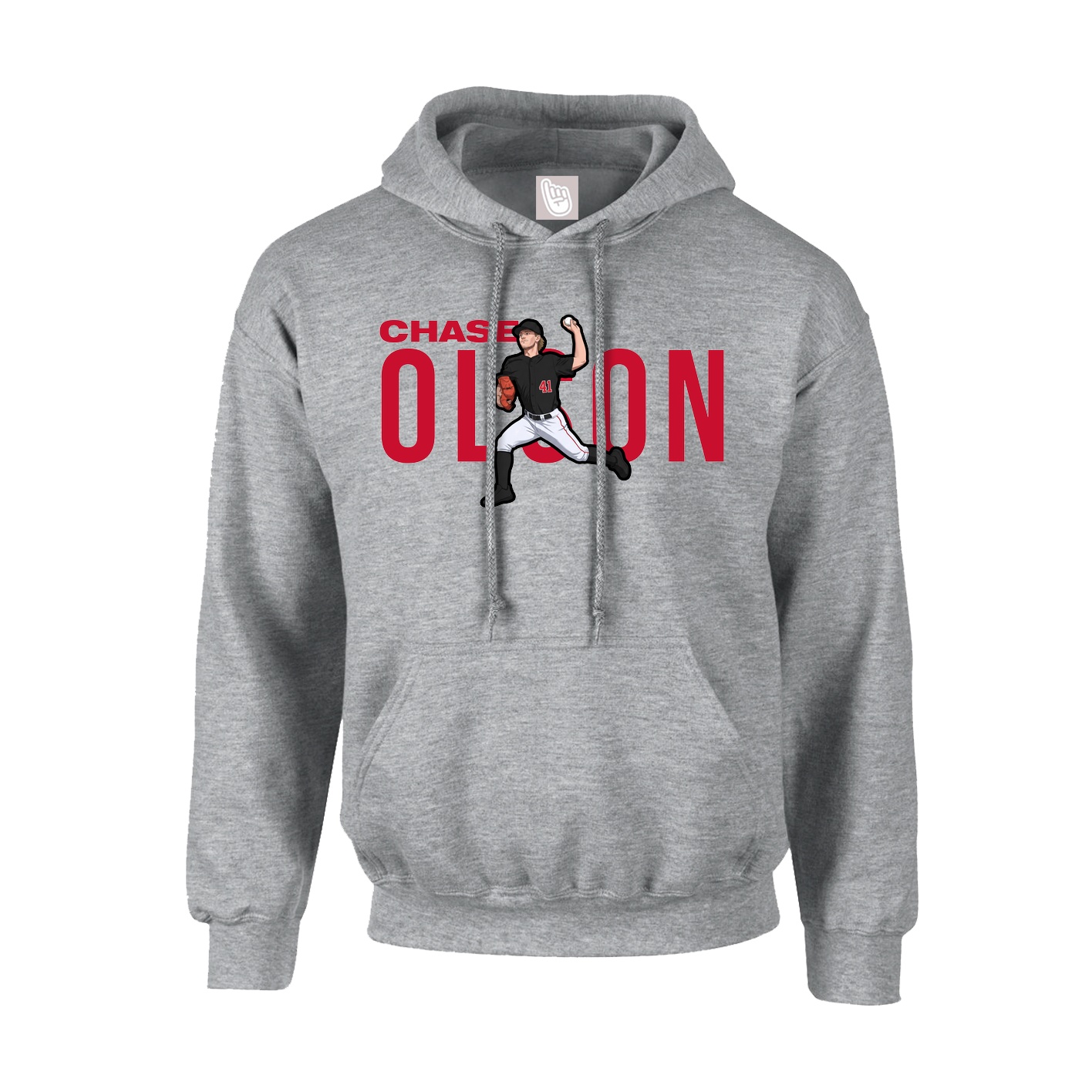 Youth Hoodie — Player Name in Grey