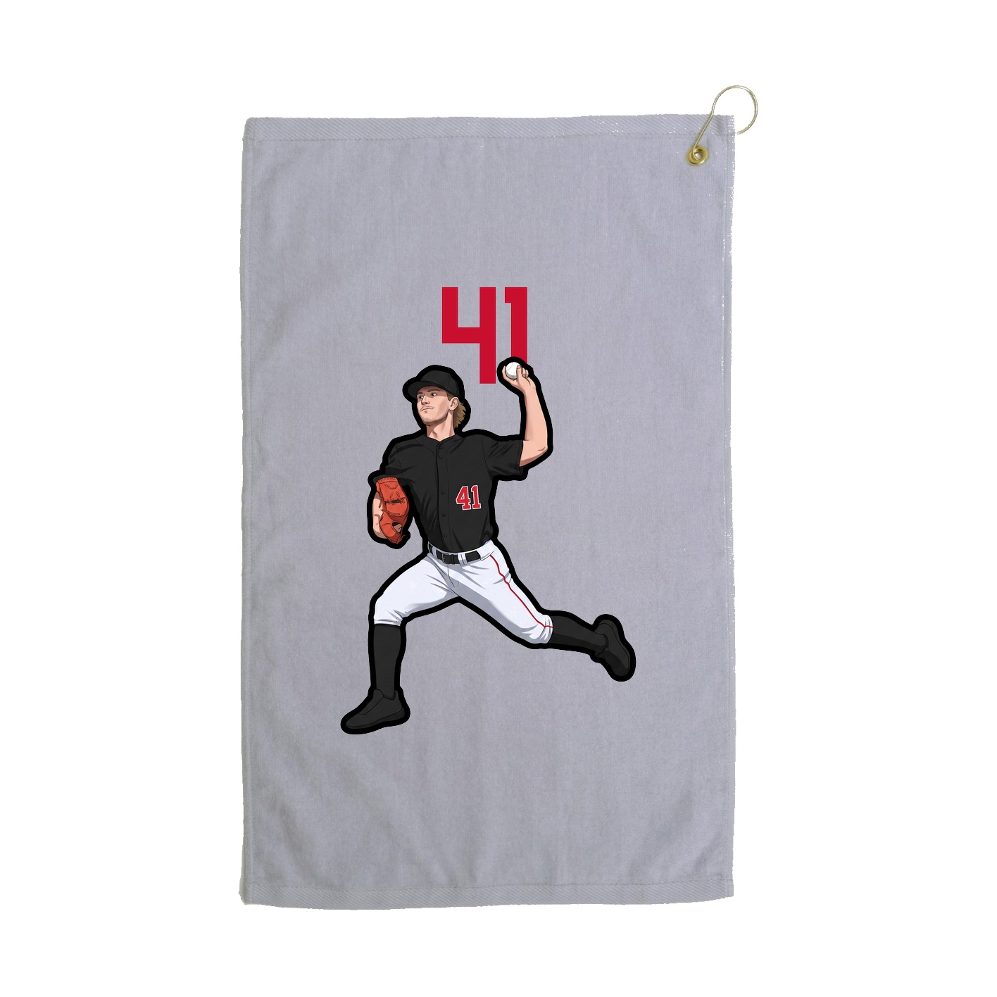 Golf Towel — Number Top in Grey