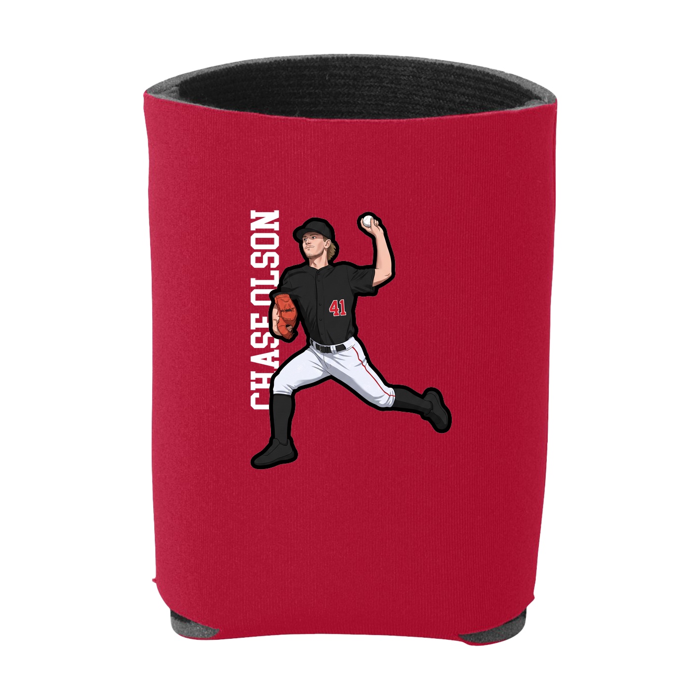 Can Holder — Name Vertical in Red