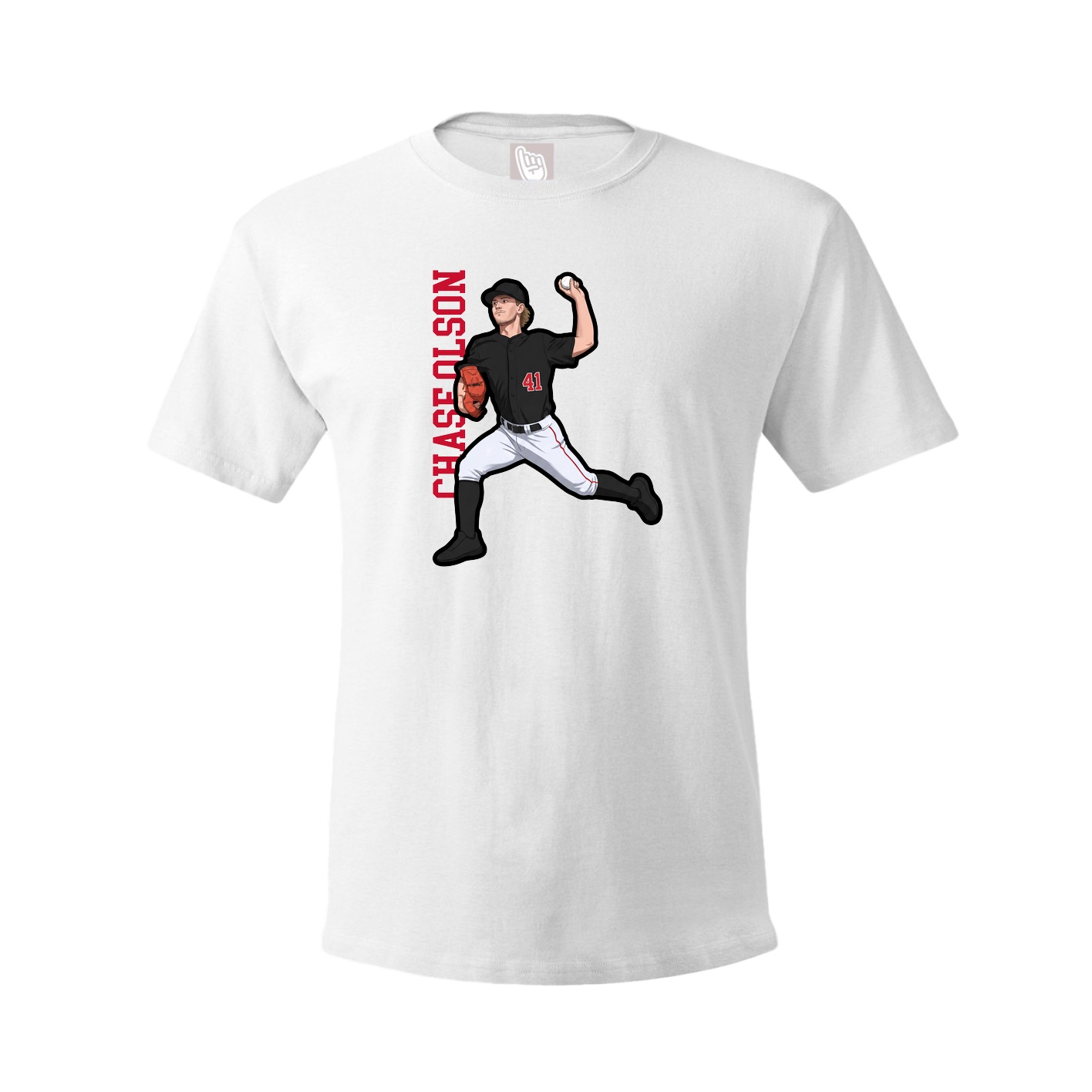 Tee — Name Vertical in White
