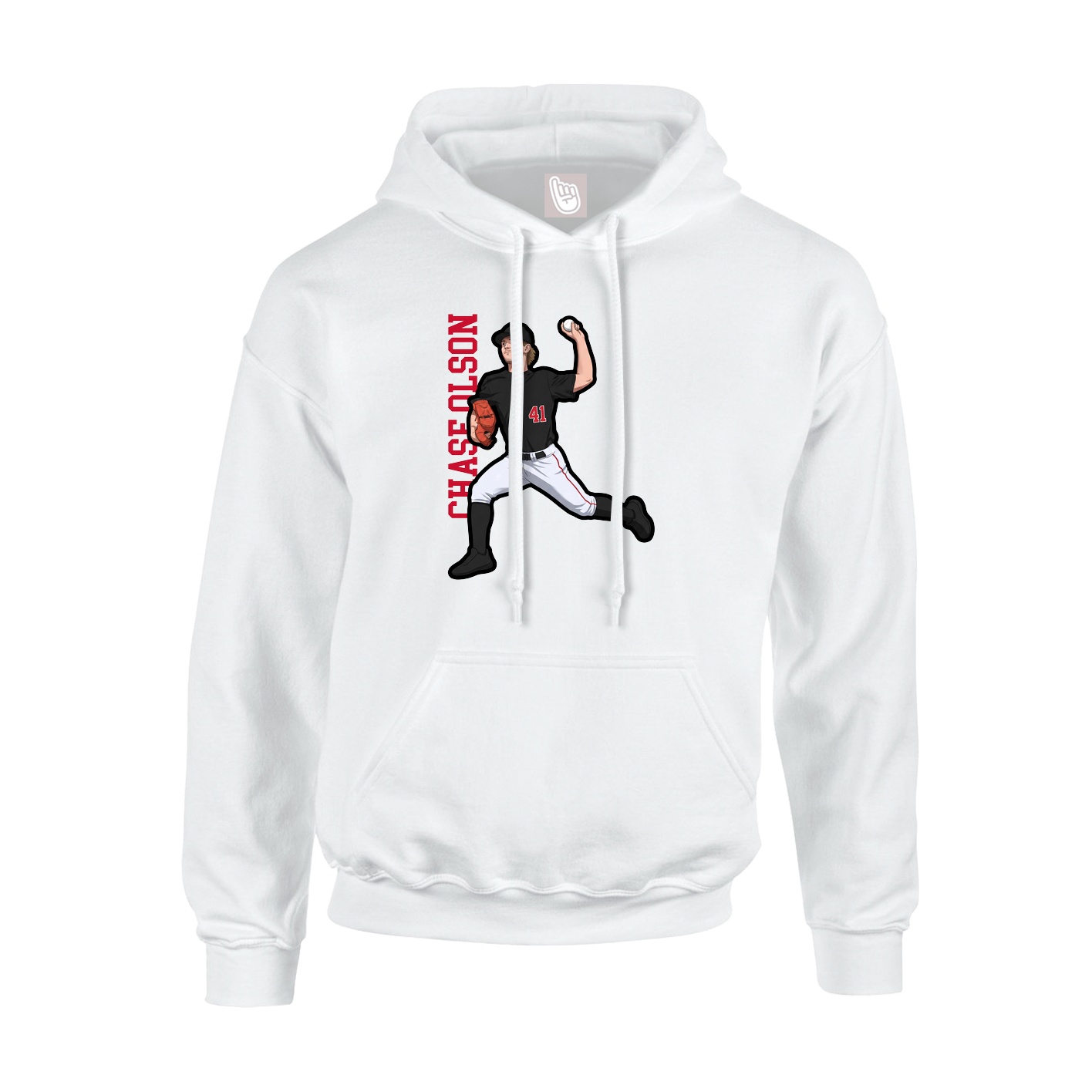 Hoodie — Name Vertical in White