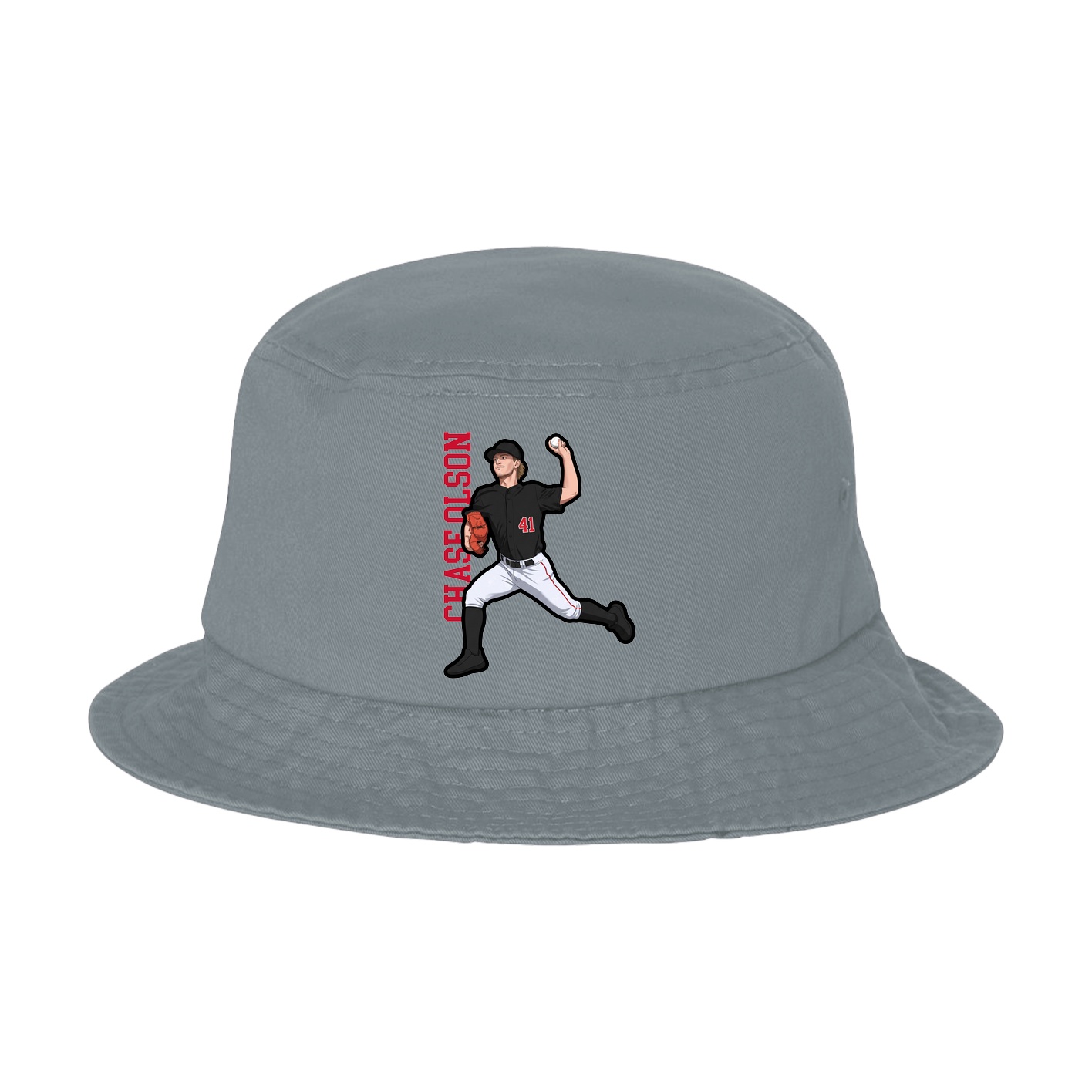 Bucket Cap — Name Vertical in Grey