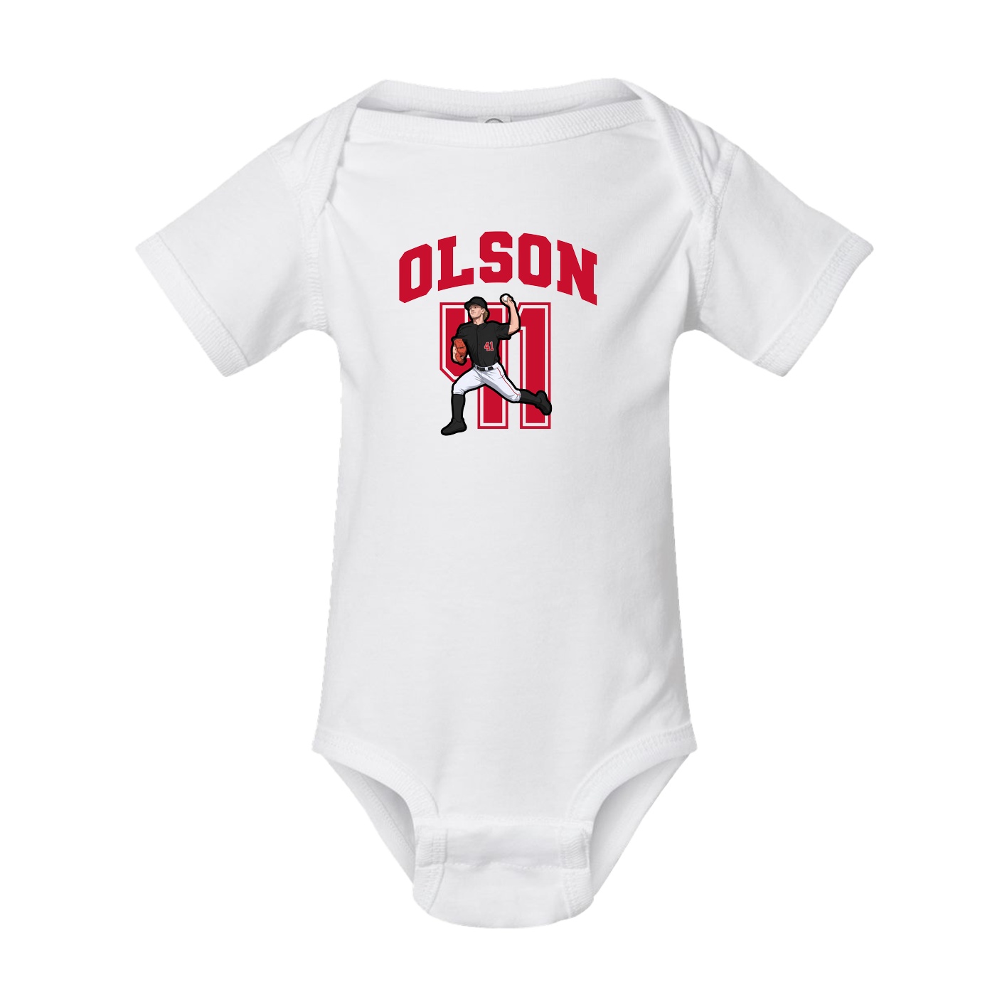 Baby Onesie — Number in White