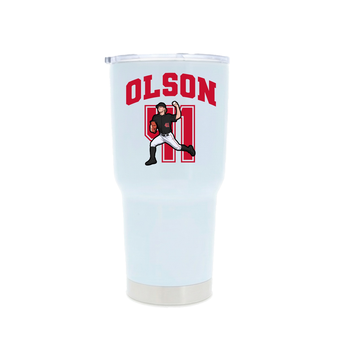 30oz Stainless Steel Tumbler — Number in White