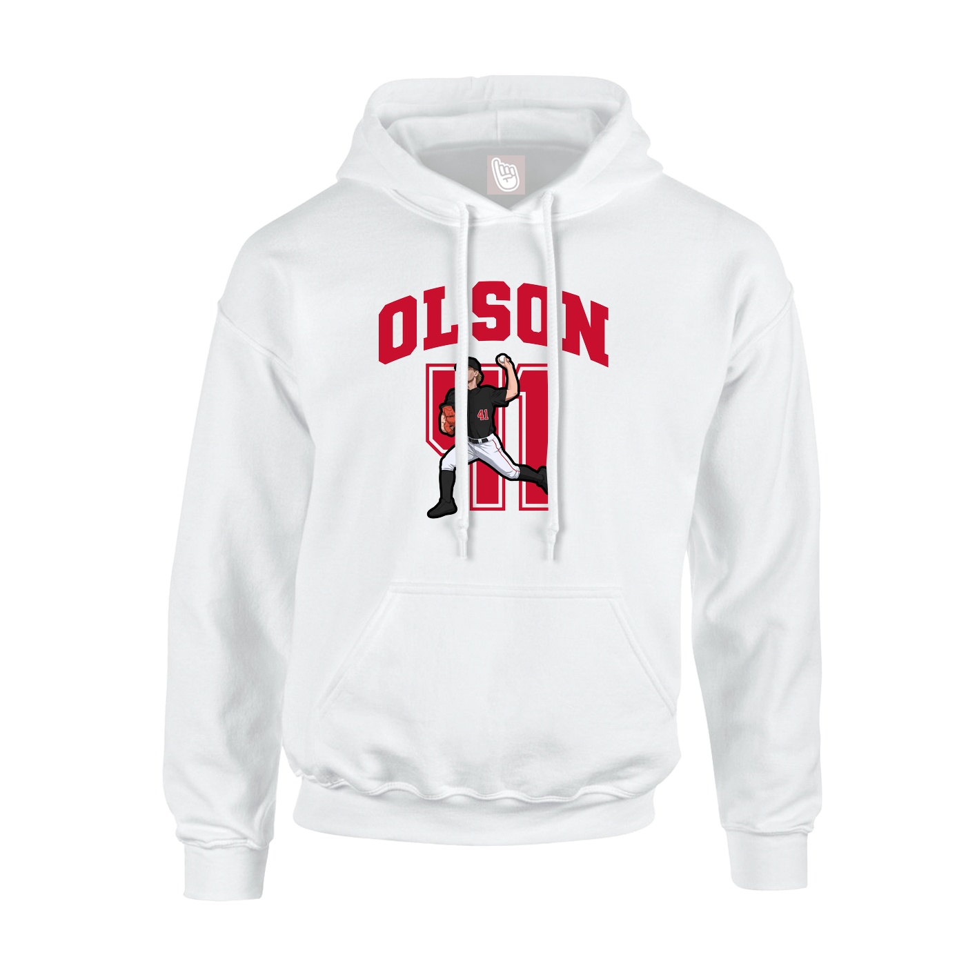Youth Hoodie — Number in White