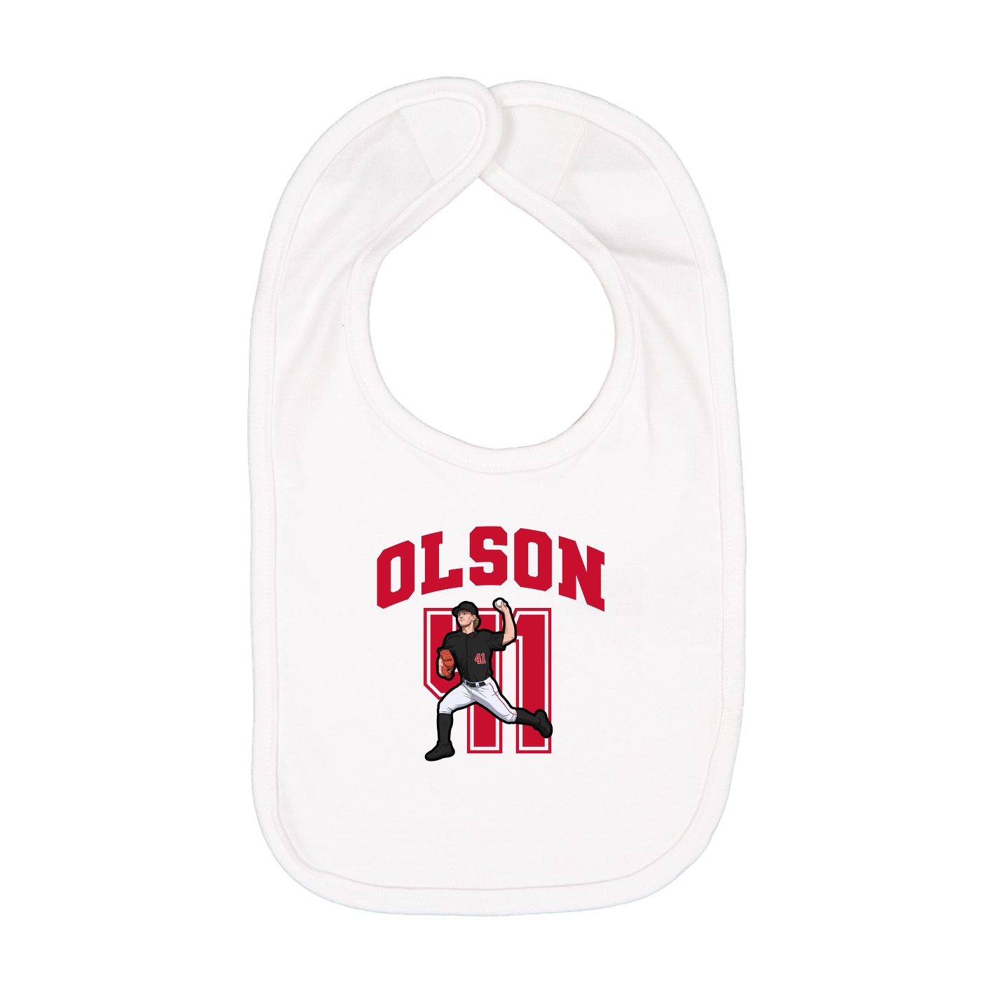 Infant Bib — Number in White