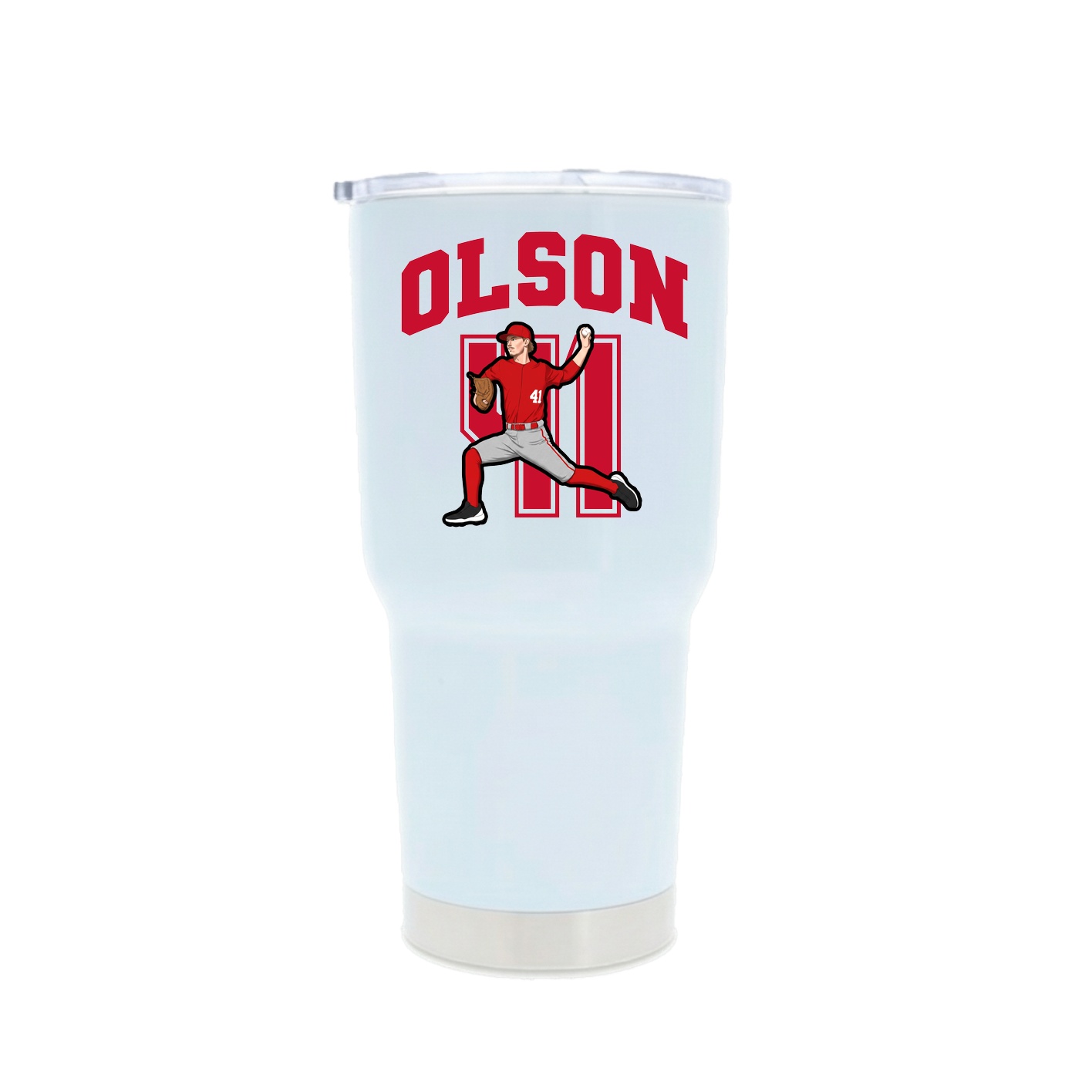 30oz Stainless Steel Tumbler — Number in White