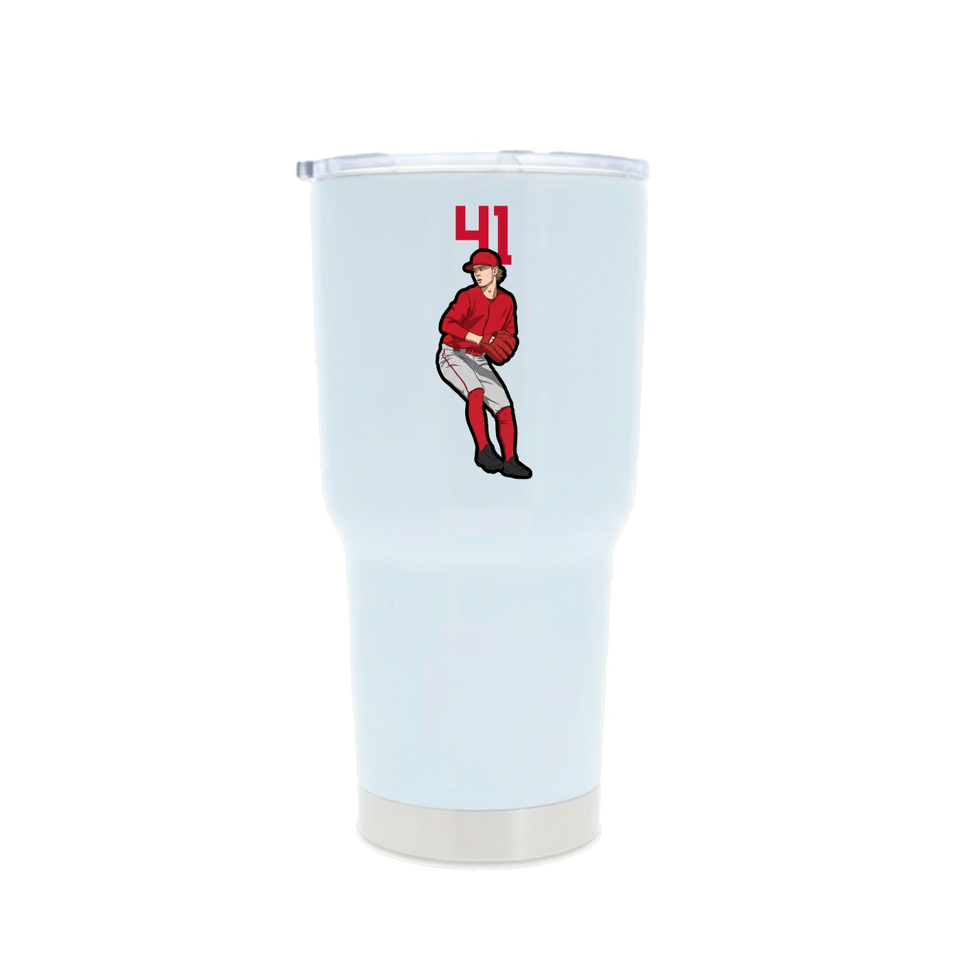 30oz Stainless Steel Tumbler — Number Top in White