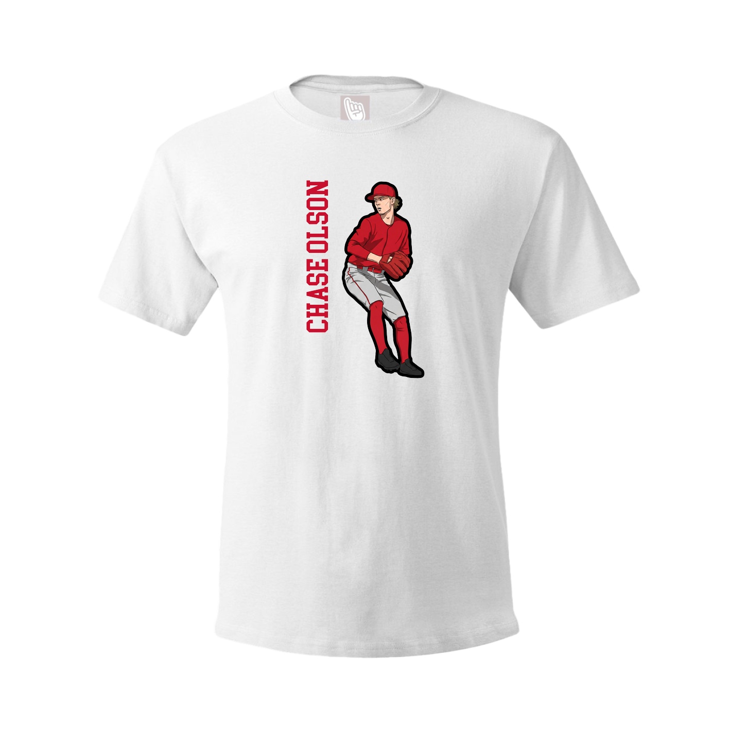 Youth Tee — Name Vertical in White