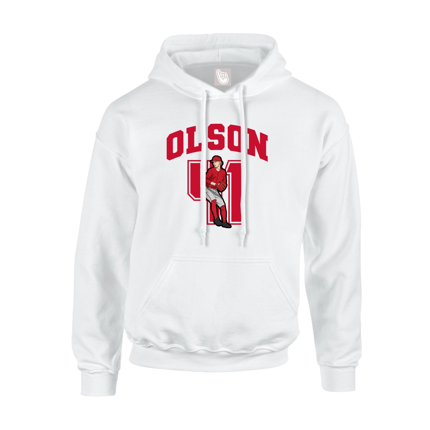 Youth Hoodie — Number in White