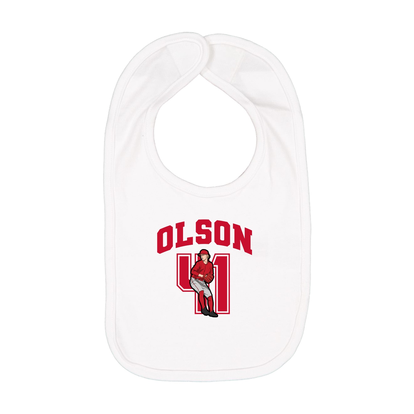 Infant Bib — Number in White