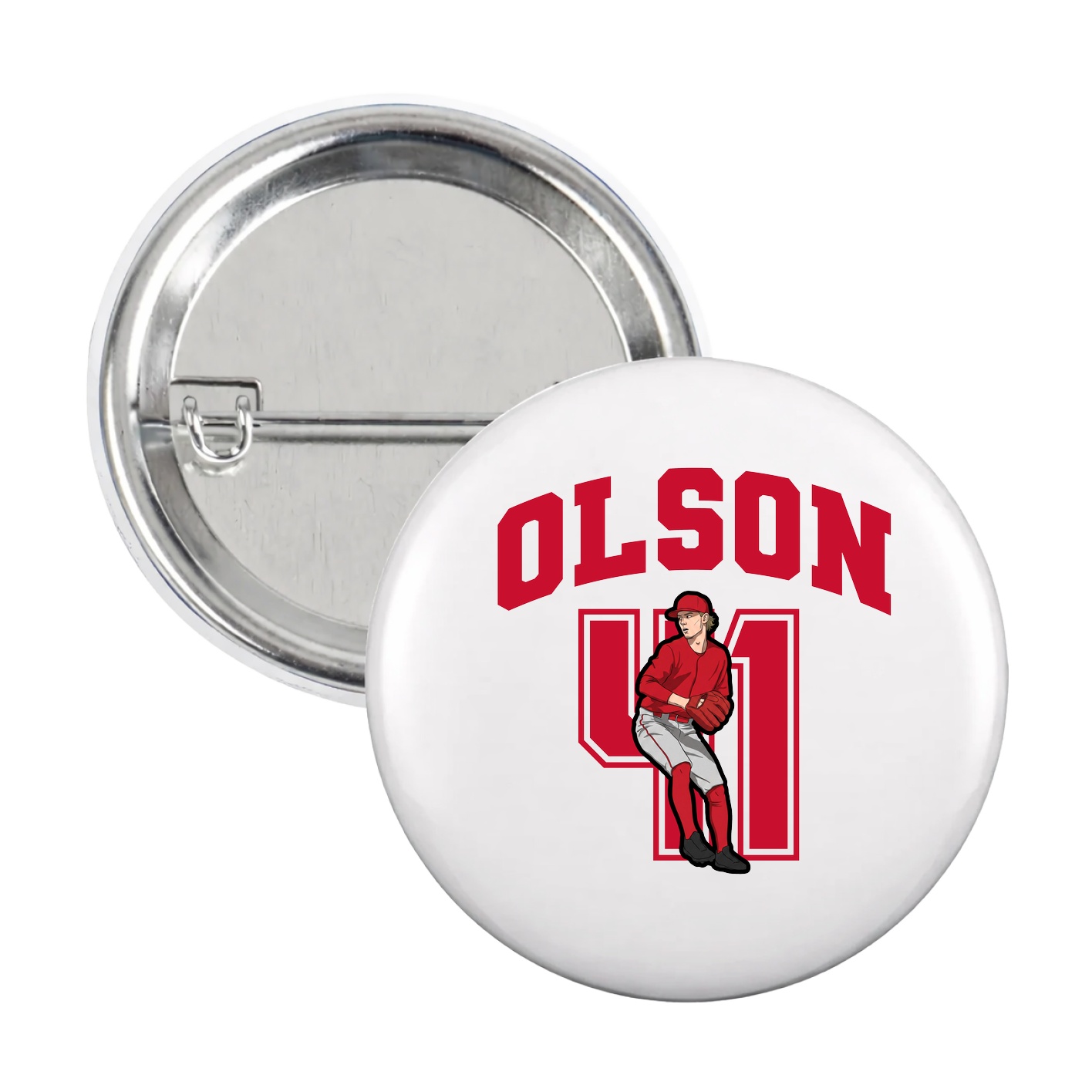 Game Day Button — Number in White