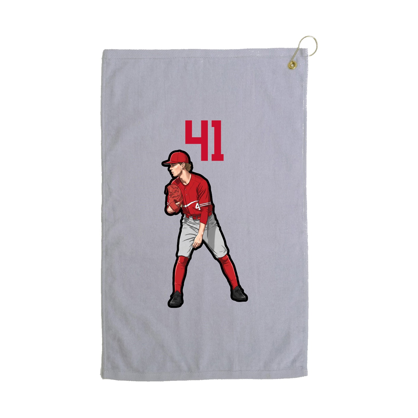 Golf Towel — Number Top in Grey