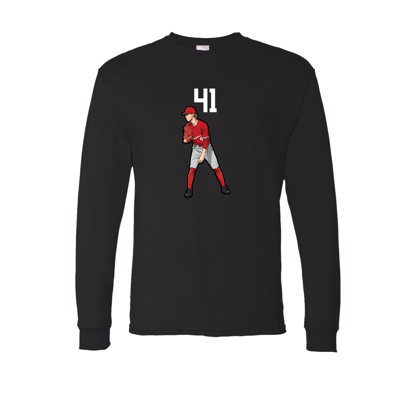 Long Sleeve Tee — Number Top in Black