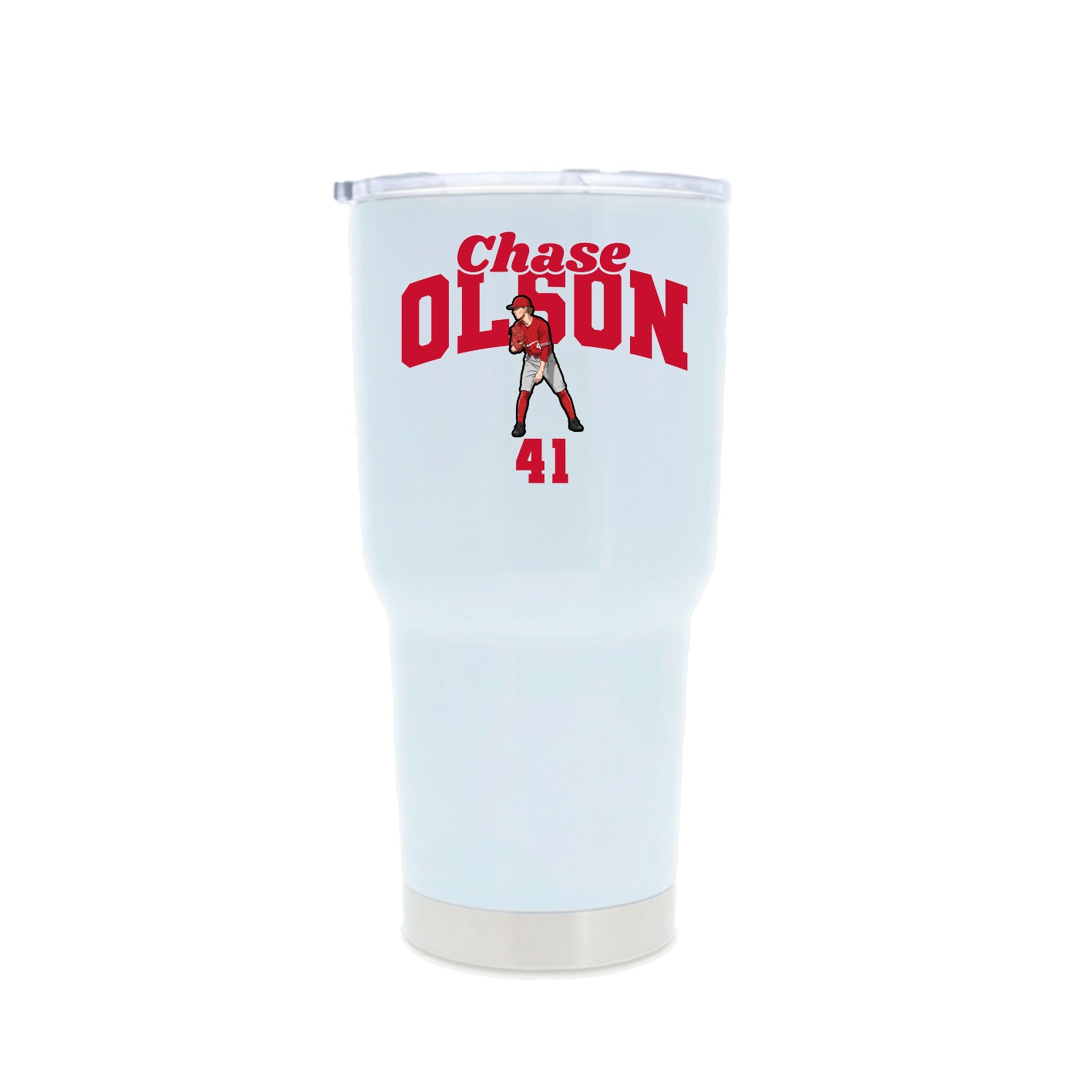 30oz Stainless Steel Tumbler — Signature Arch in White