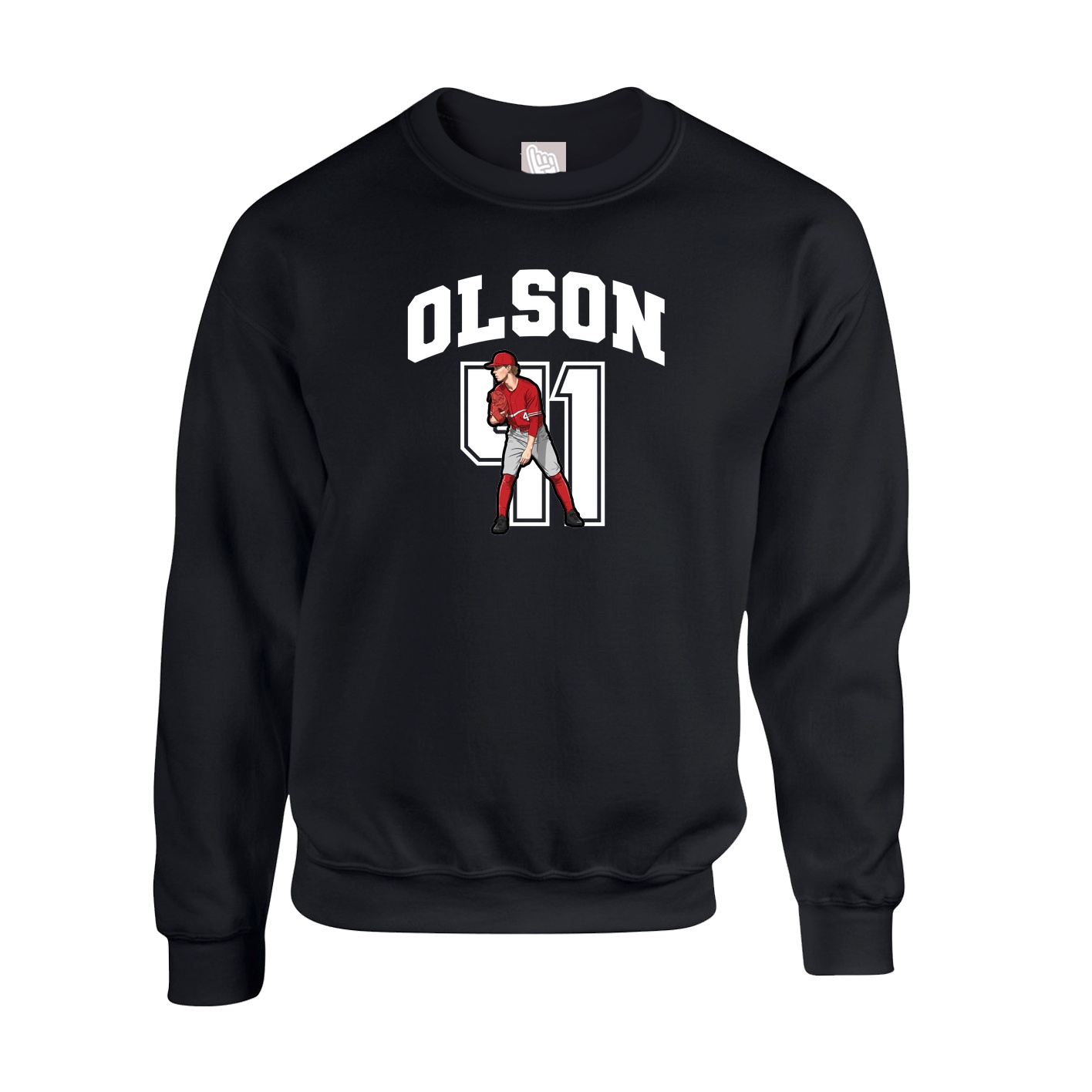 Fleece Crew — Number in Black