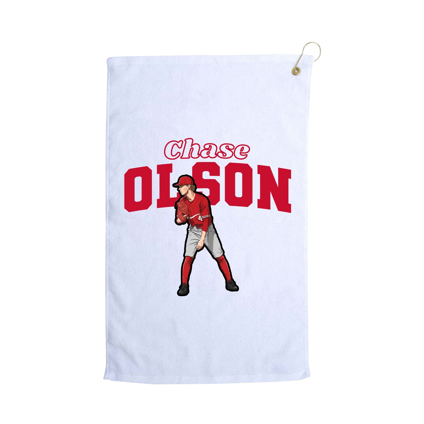 Golf Towel — Name Arch in White