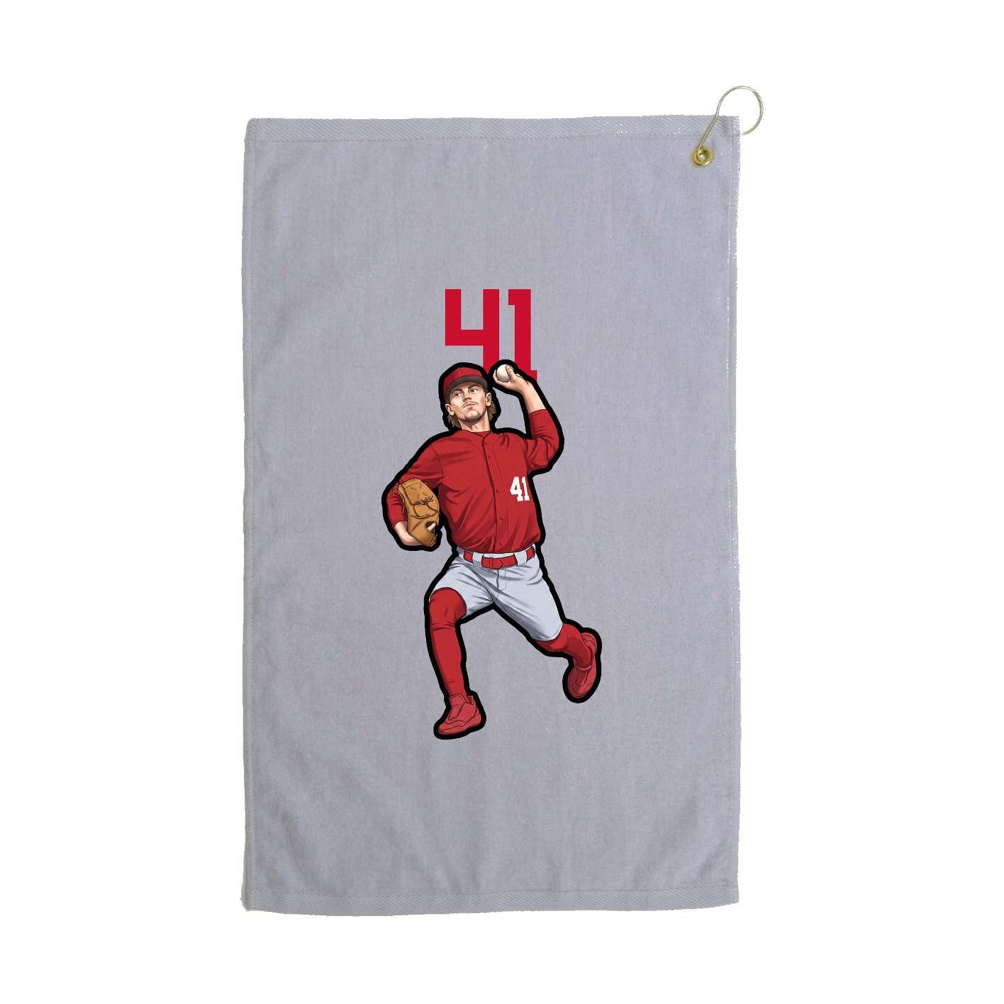 Golf Towel — Number Top in Grey