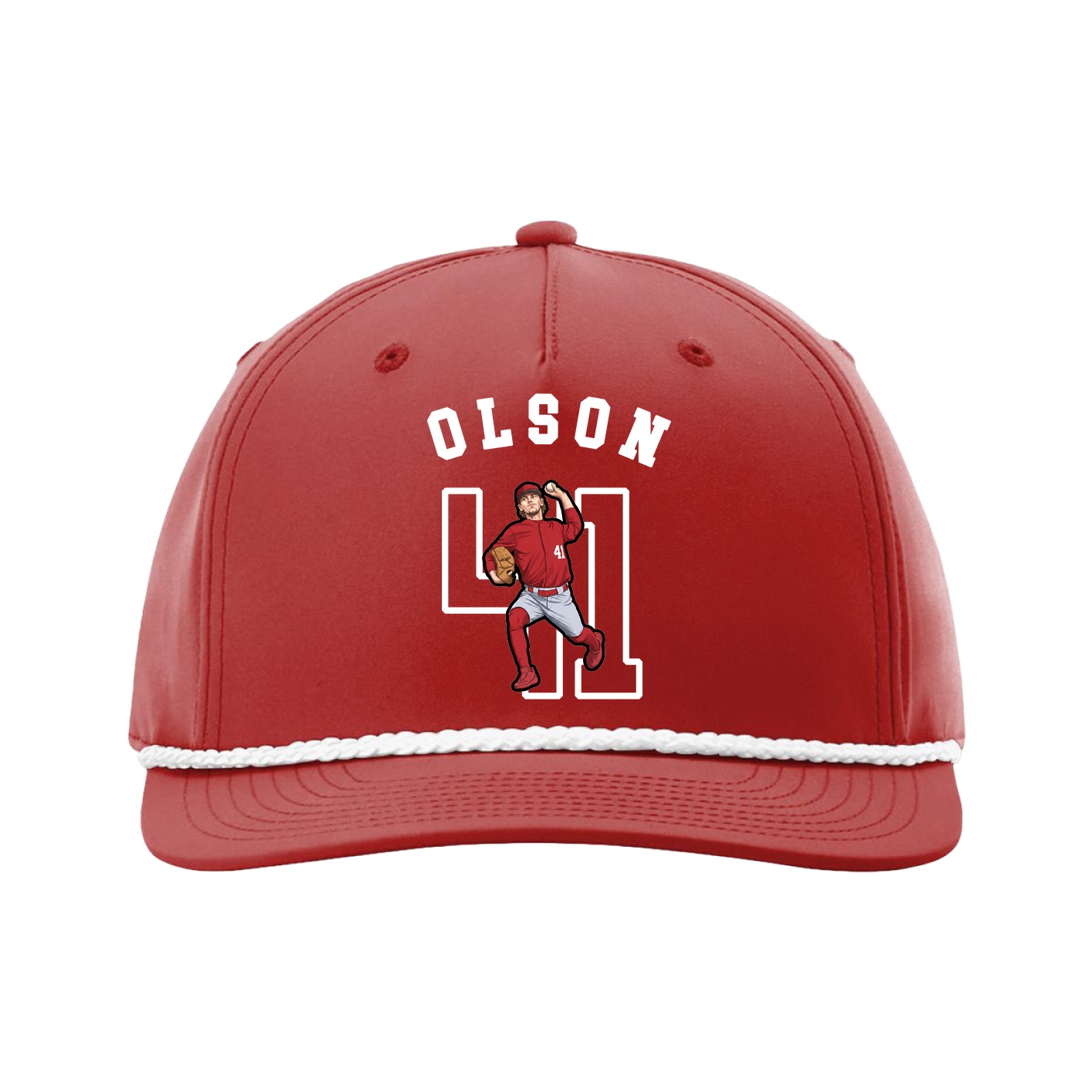 Five-Panel Classic Rope Cap — Shirsey Arch in Red