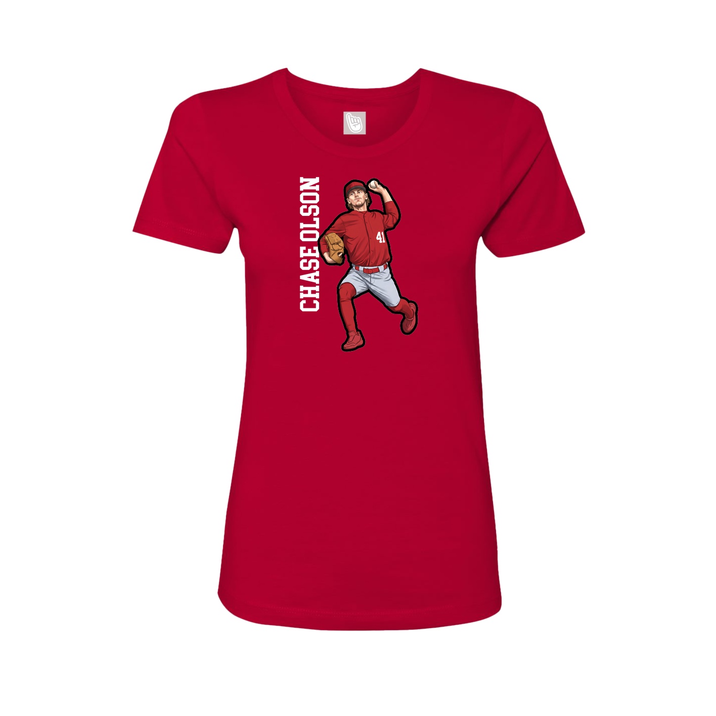 Womens Tee — Name Vertical in Red