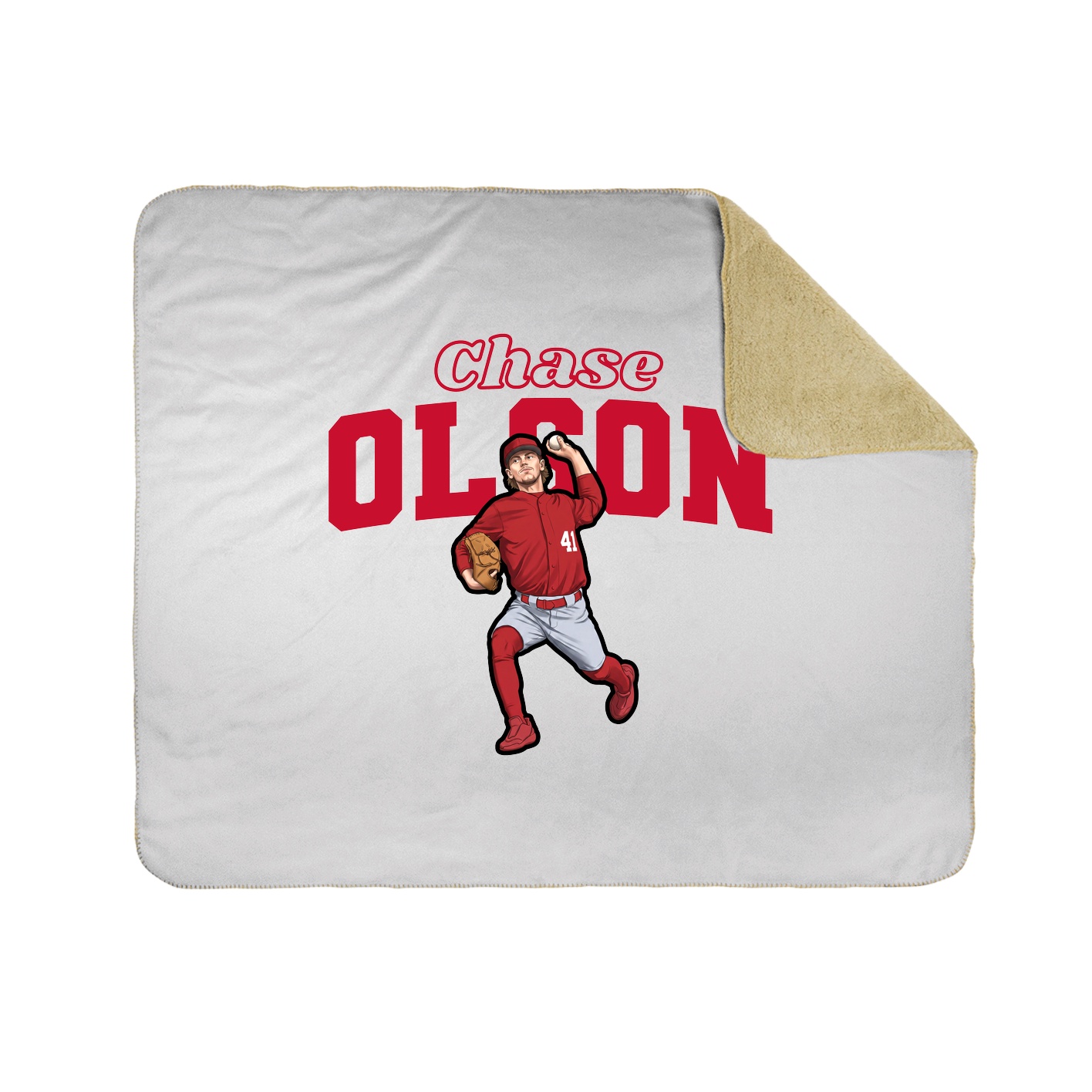 Throw Blanket — Name Arch in White