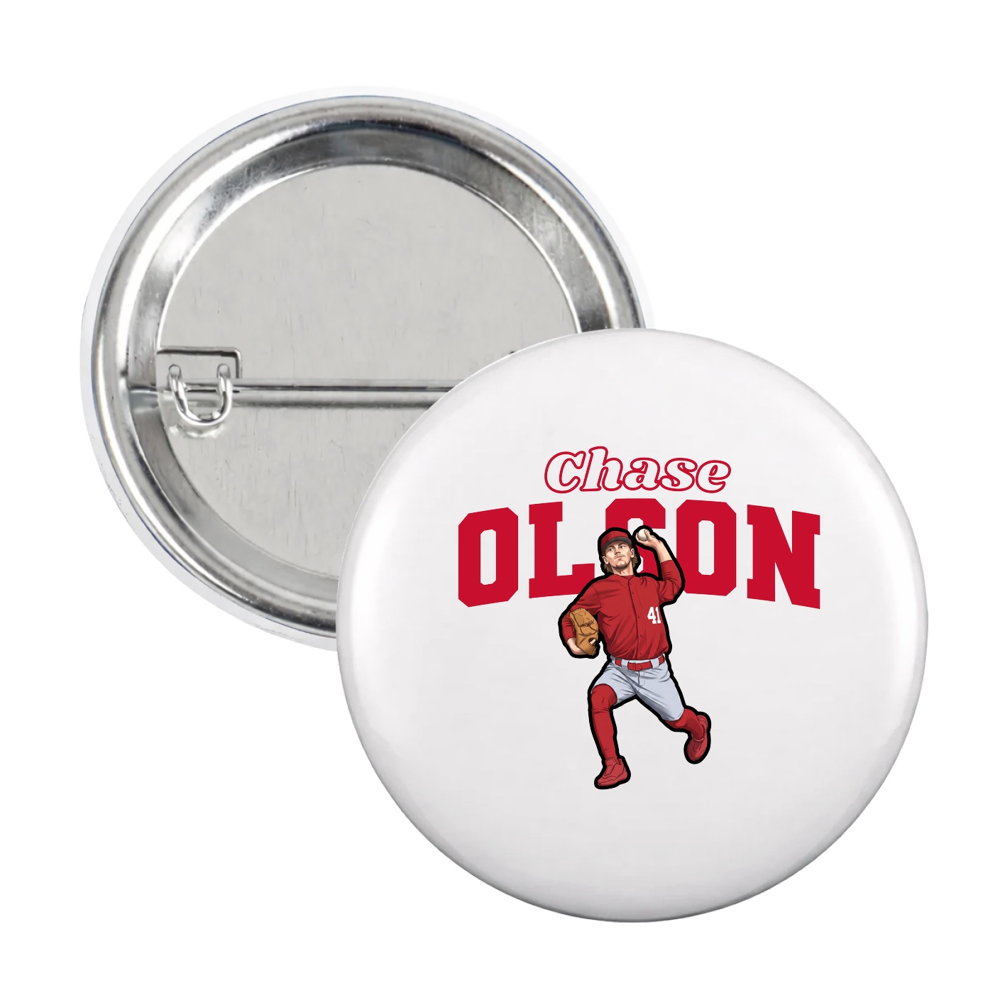 Game Day Button — Name Arch in White