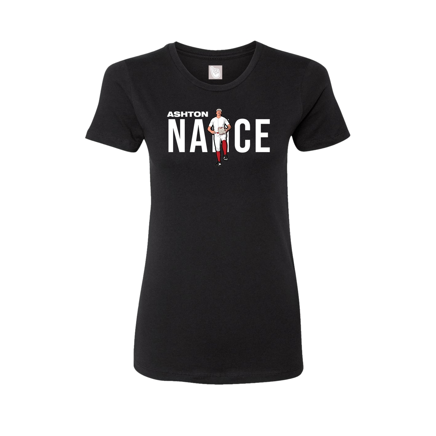 Fitted Women's Tee — Player Name in Black