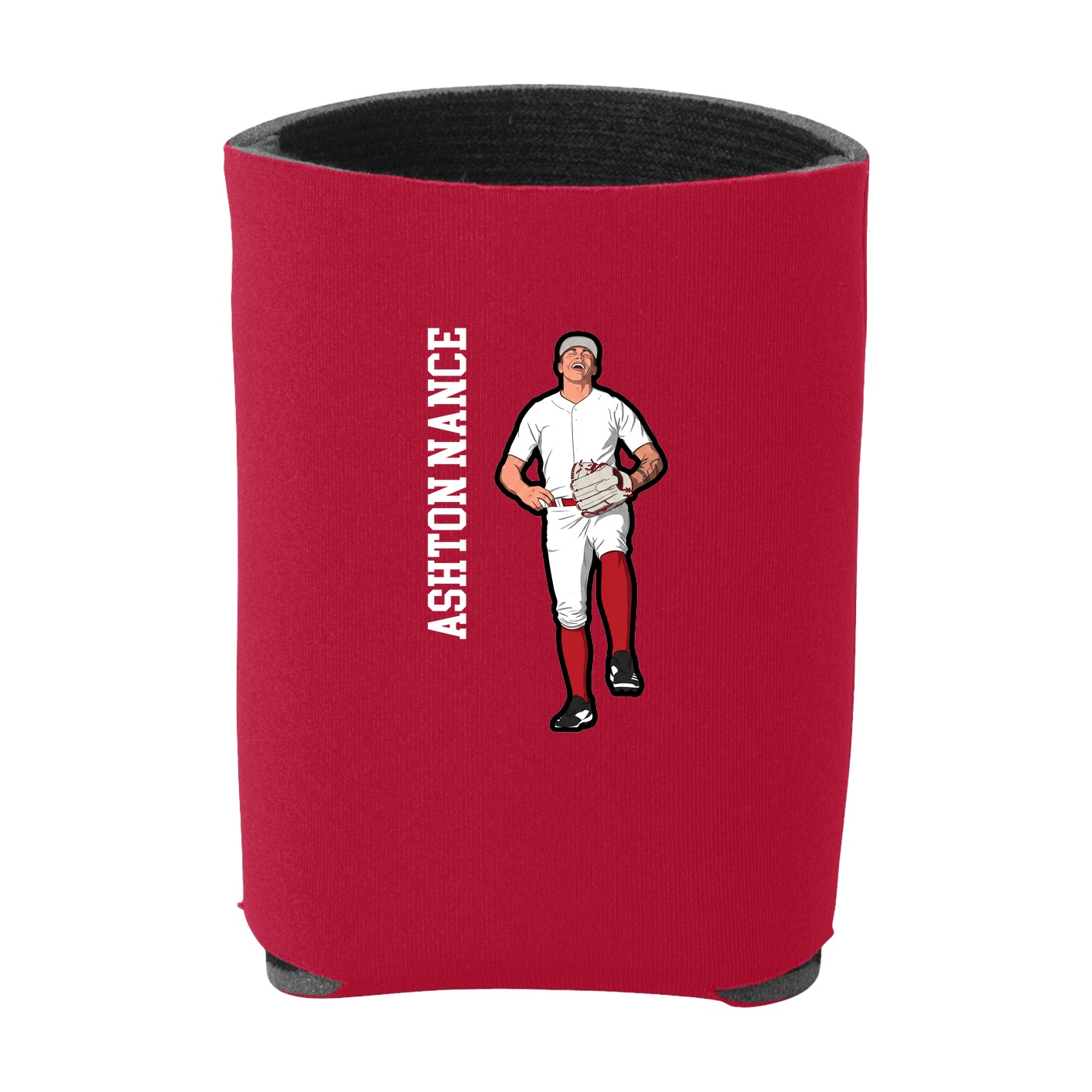 Can Holder — Name Vertical in Red
