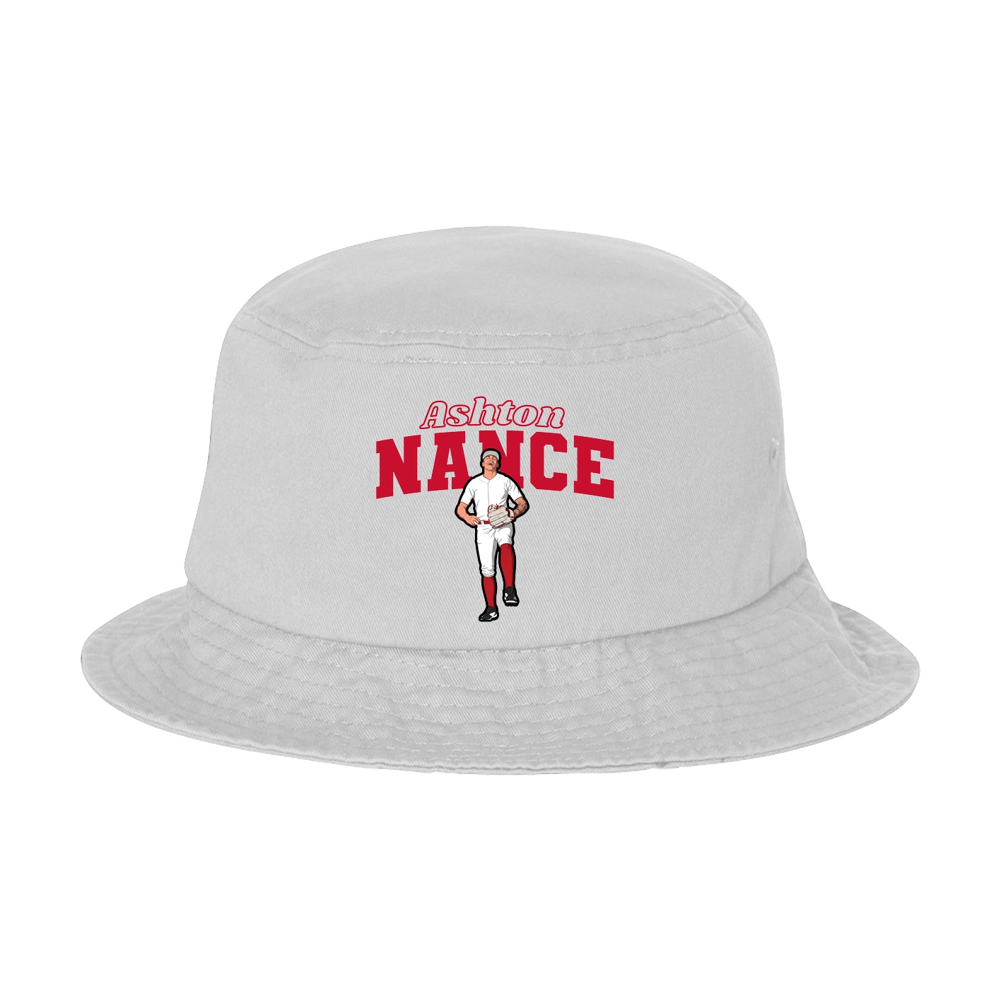 Bucket Cap — Name Arch in White