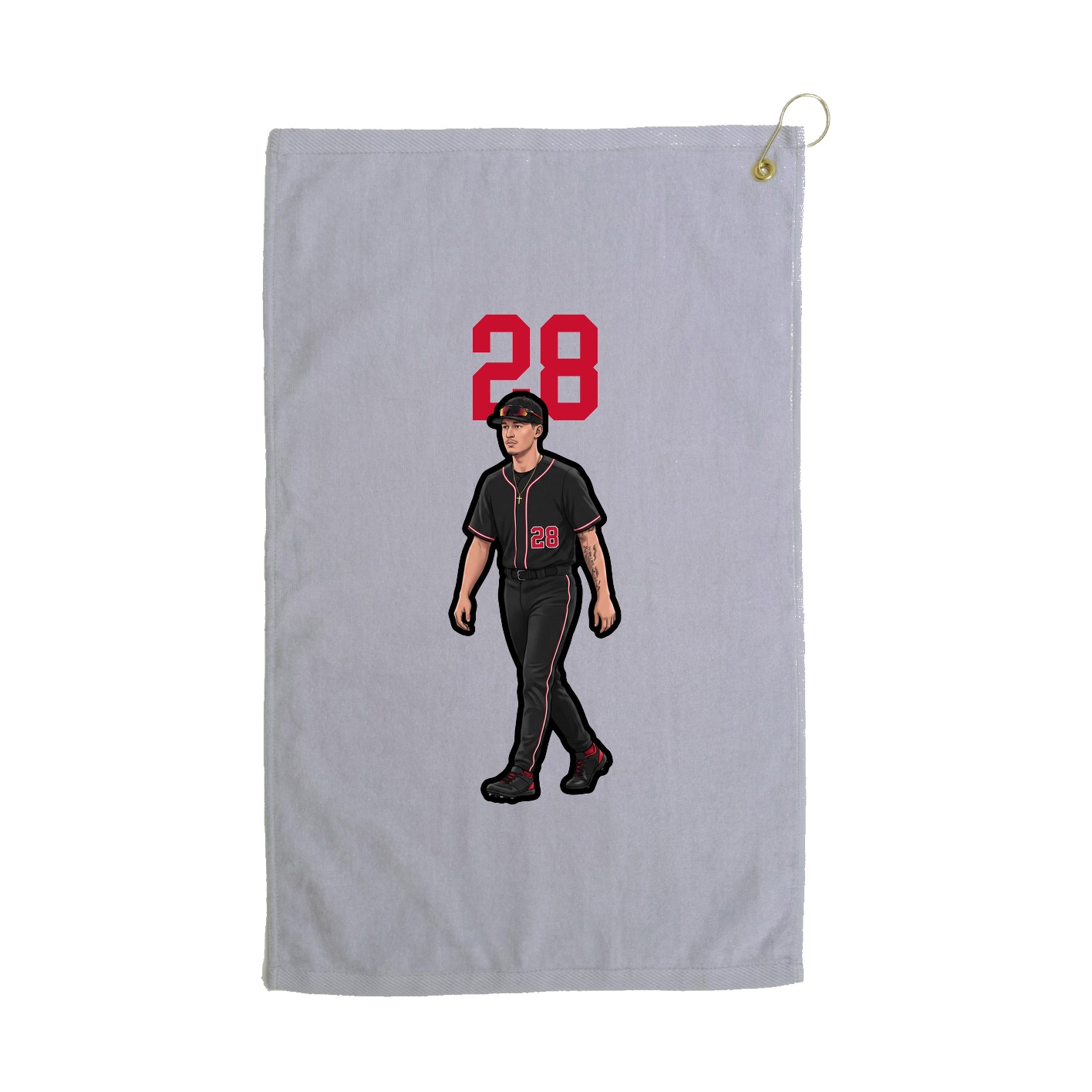 Golf Towel — Number Top in Grey