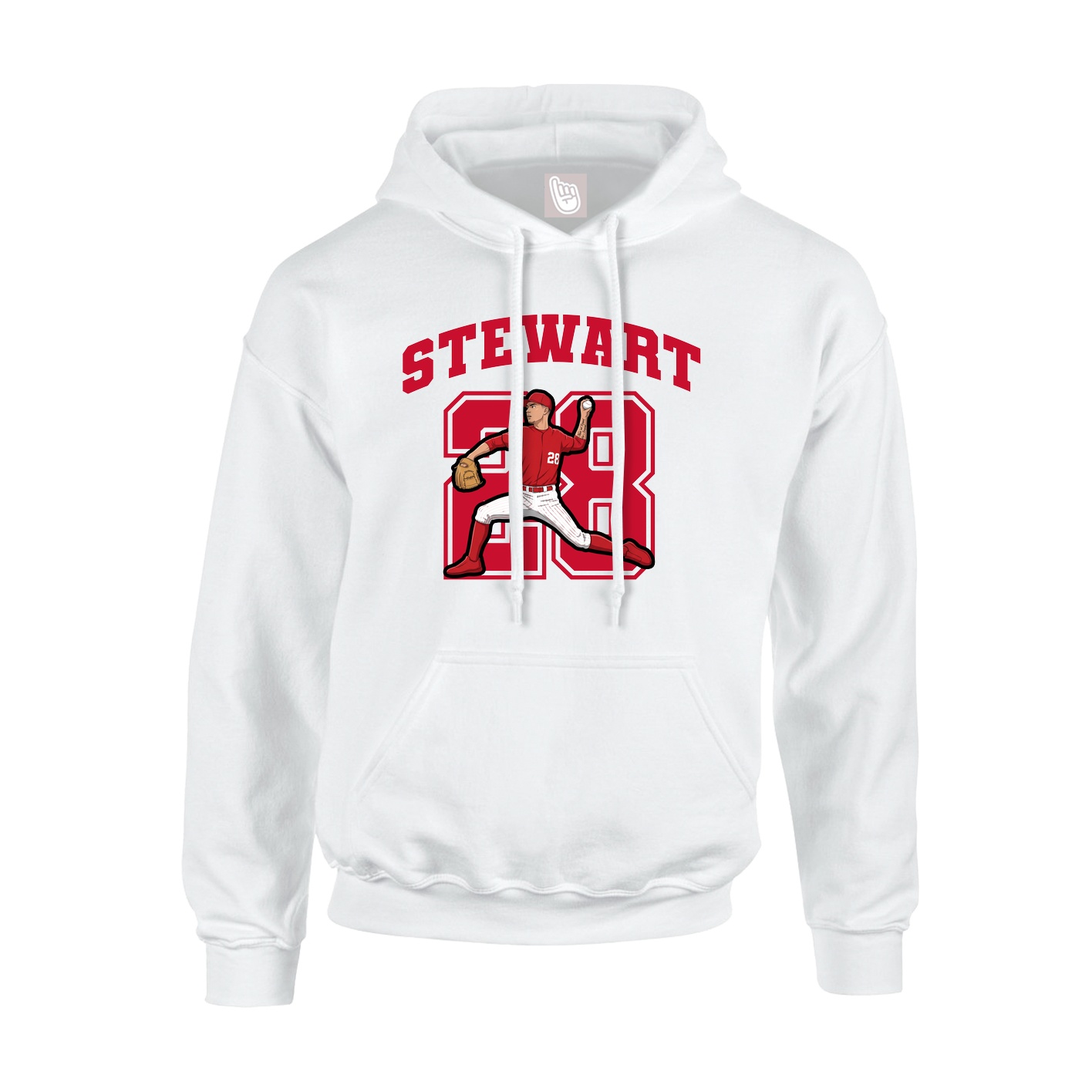 Hoodie — Number in White