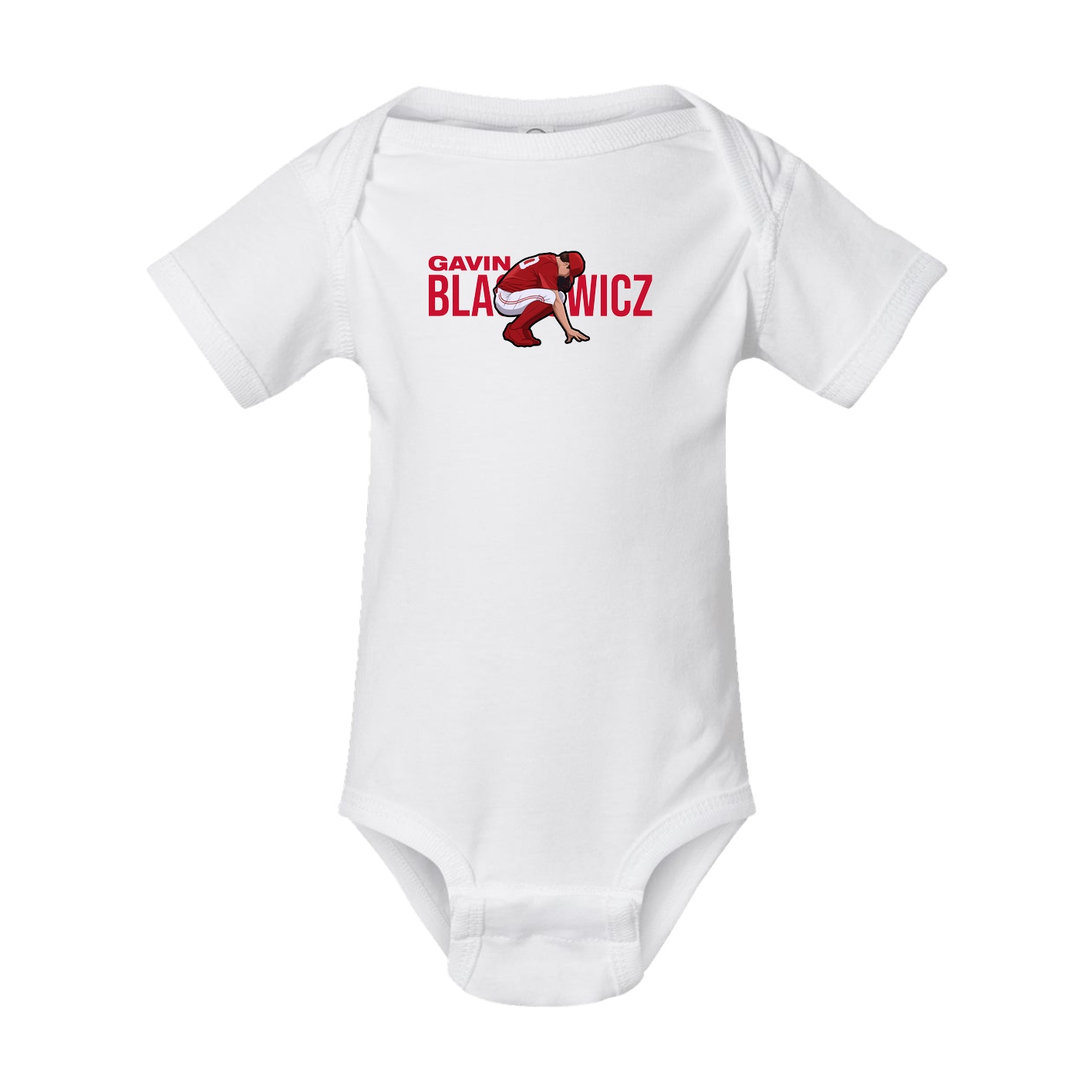 Baby Onesie — Player Name in White