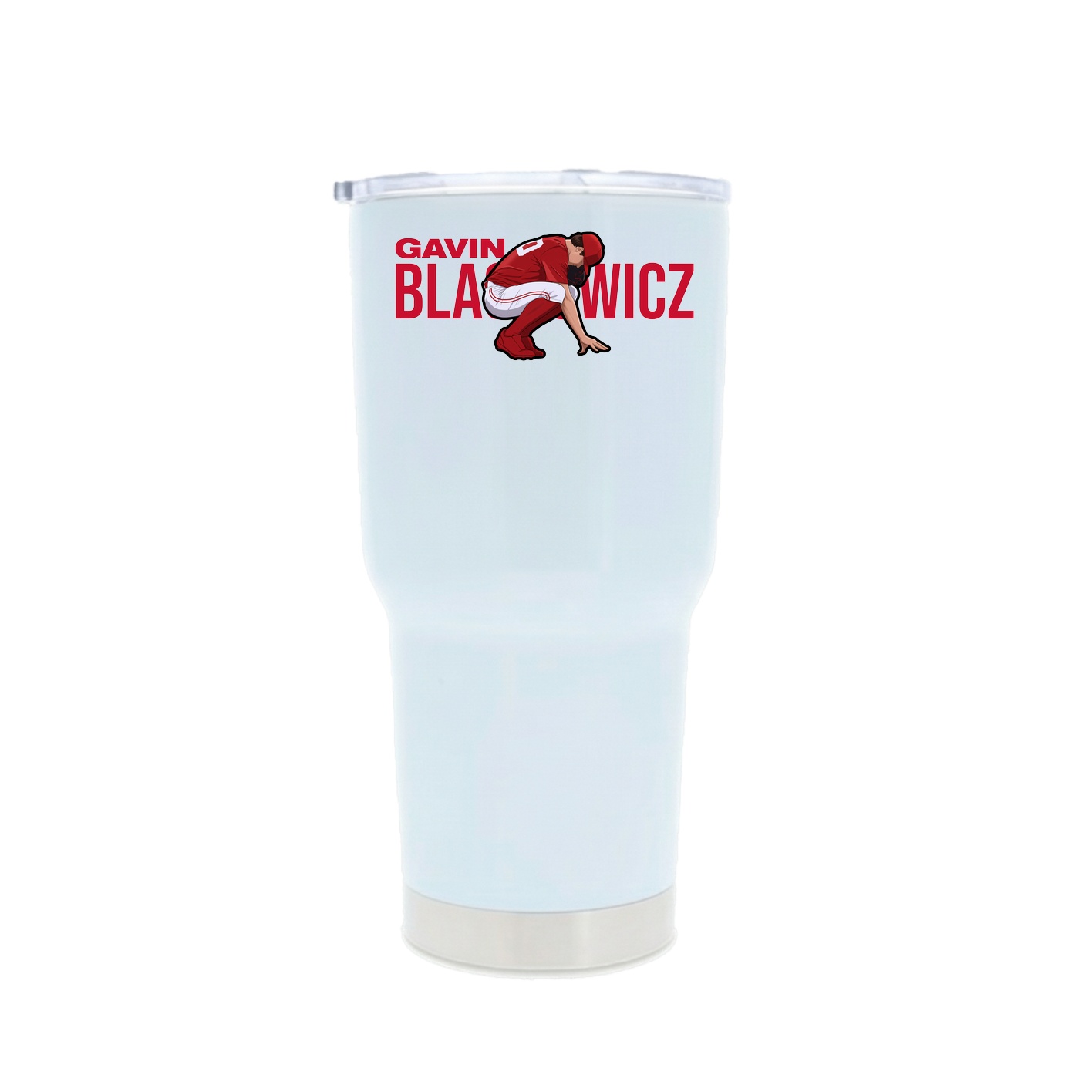 30oz Stainless Steel Tumbler — Player Name in White