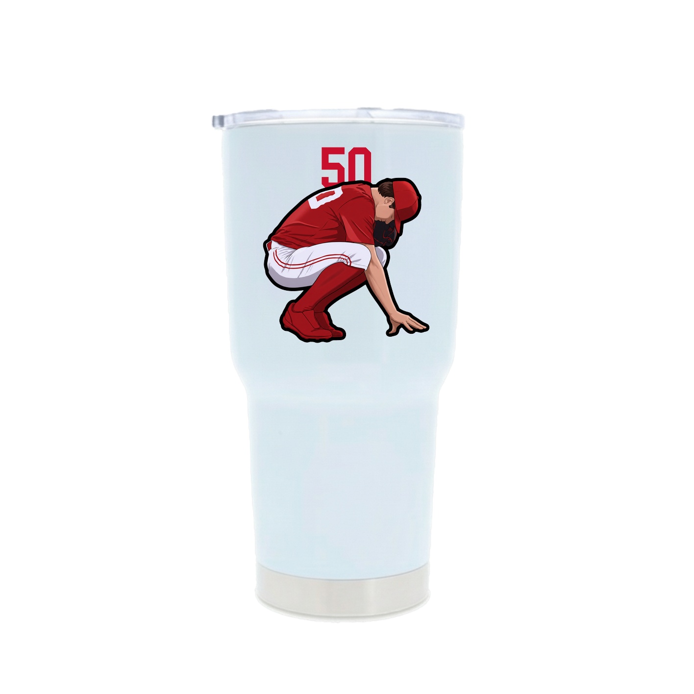 30oz Stainless Steel Tumbler — Number Top in White